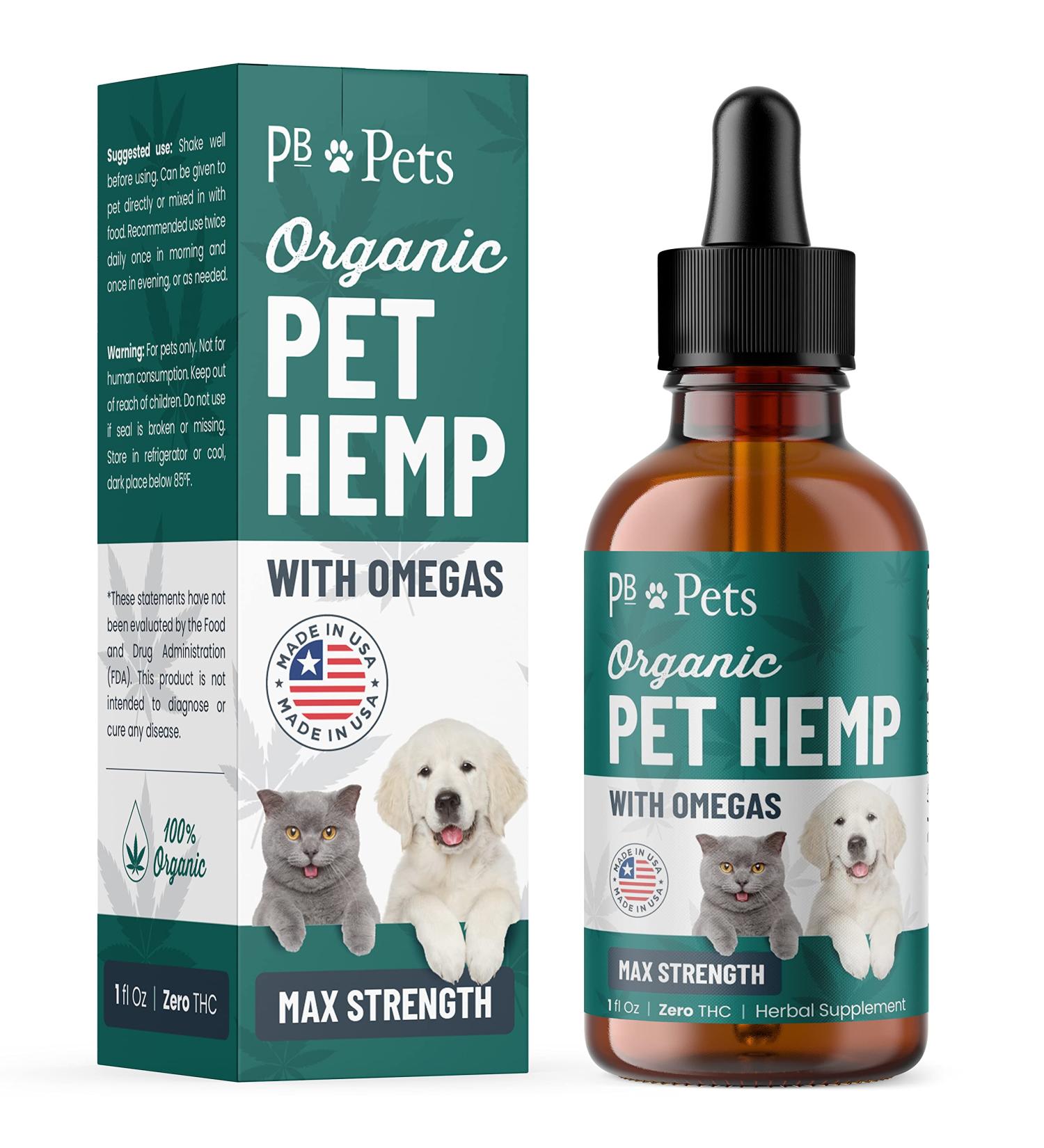 PB Pets Hemp Oil for Dogs and Cats - USA Made - Anxiety & Pain Relief - Omega Complex - Arthritis Support - Buy Online on GoSupps.com