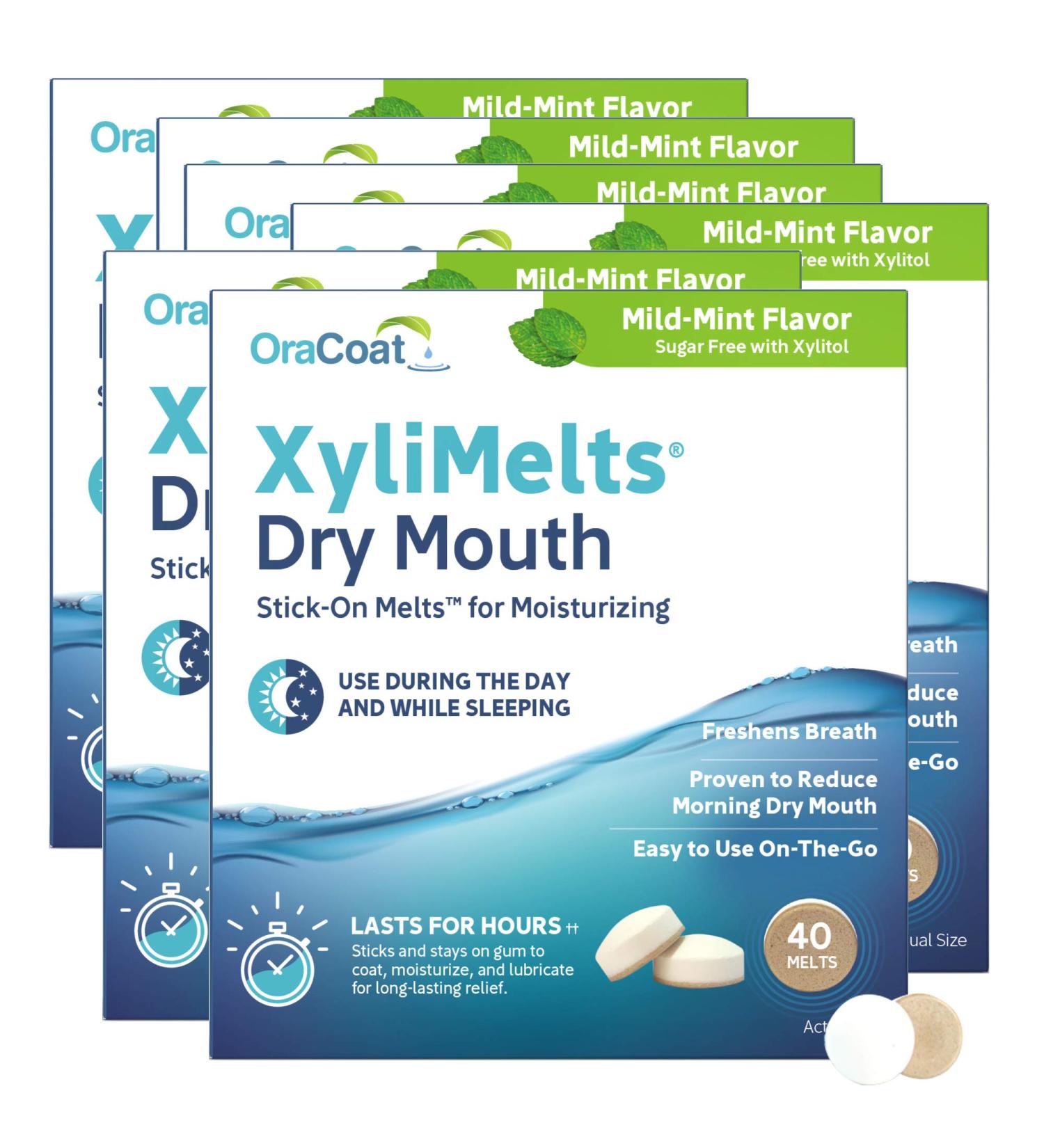 Oracoat Xylimelts Oral Adhering Discs Mild Mint 40 Count - Pack of 6 (240 total) - Buy Online on GoSupps.com