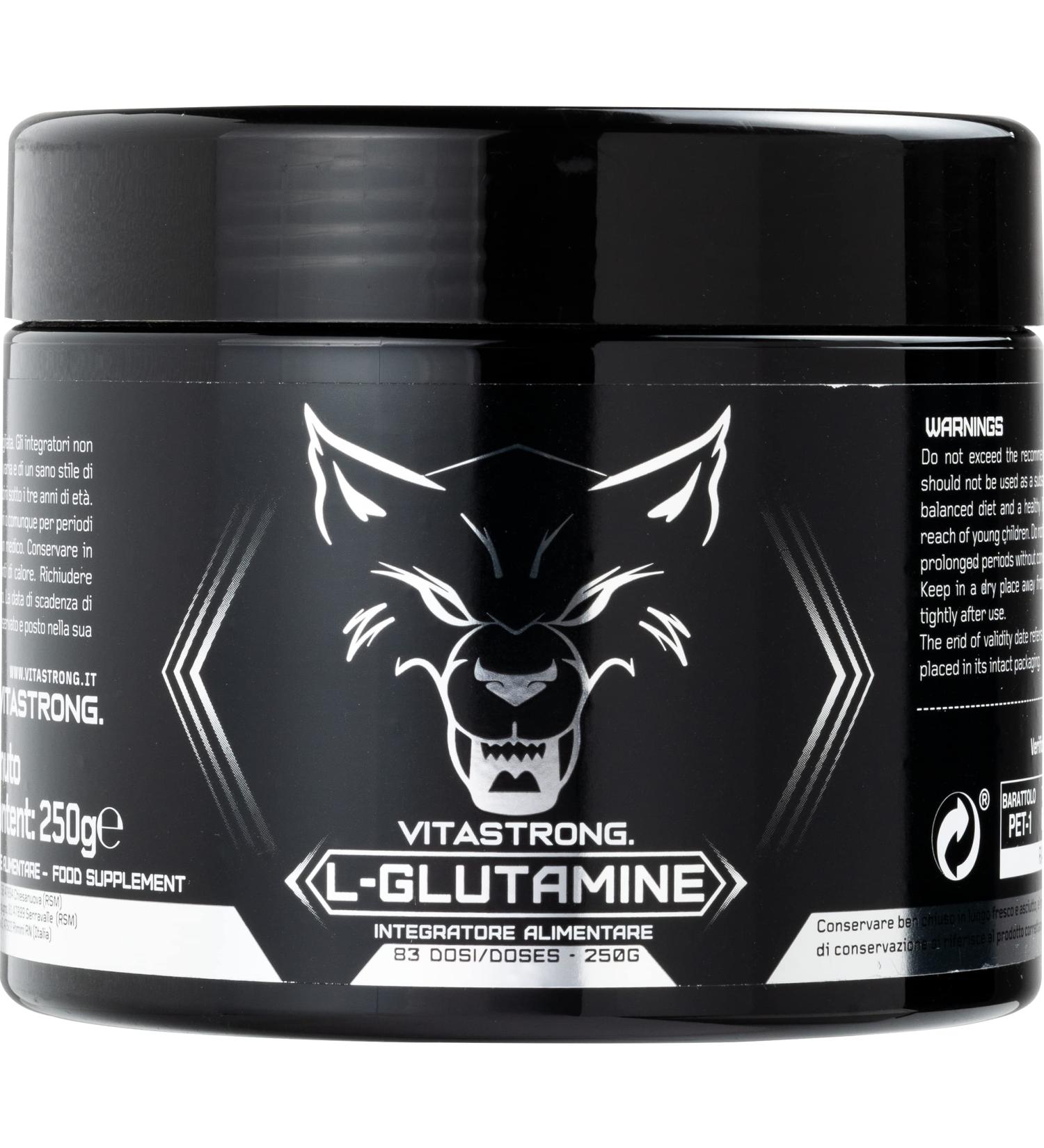 Vitastrong glutamine 100% Kyowa Quality |Stimulates the growth hormone GH |Pure and ultra-fine L-glutamine without additives |Reduces fatigue after training.