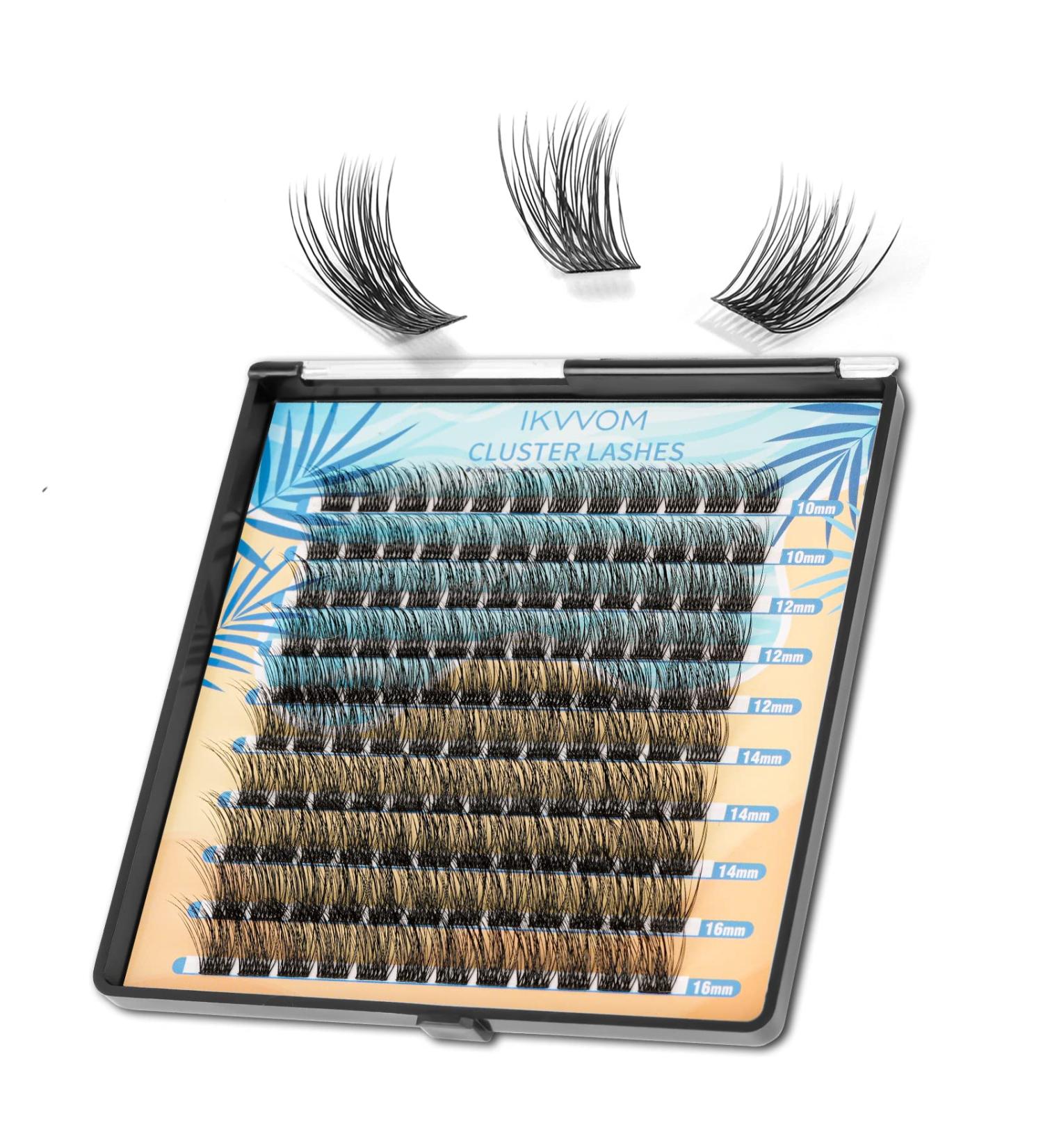 IKVVOM Cluster Lashes 10-16mm 120Pcs Mix Wispy C Curl Volume DIY Eyelash Extensions - Buy Online on GoSupps.com