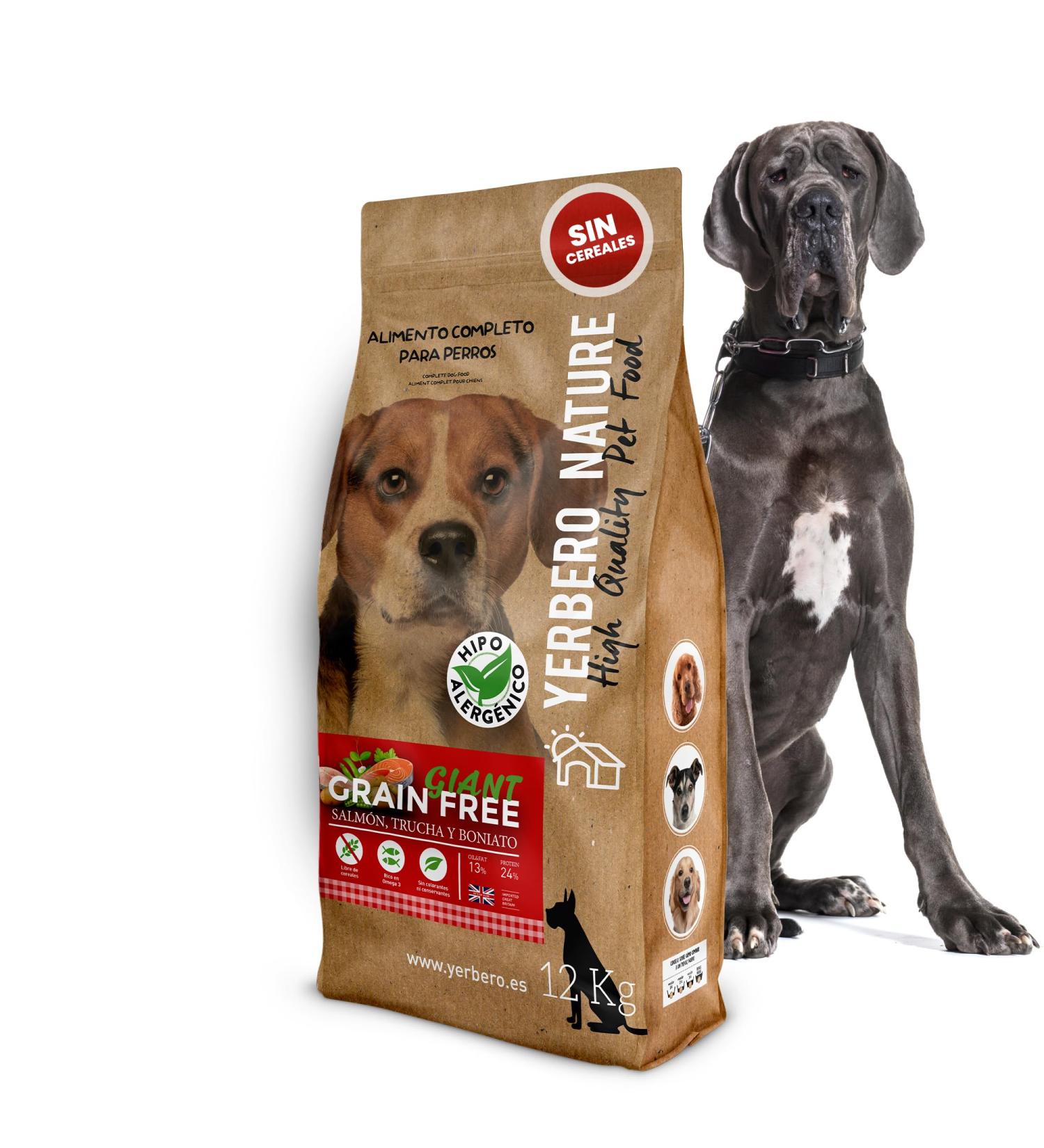 Yerbero Nature Grain Free Giant Salmon Grain Free Large Dog Food 12 kg - Buy Online on GoSupps.com