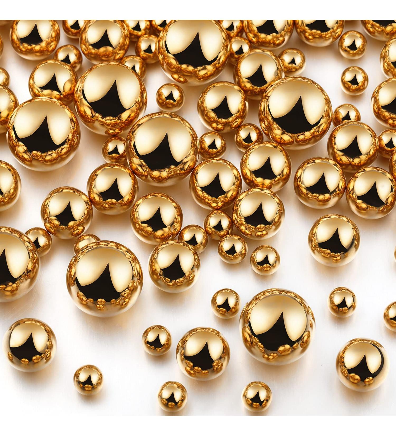 Junkin 150-Piece Gold Faux Pearl Vase Filler for Home Party Wedding Decor - Round Pearls in Mixed Sizes - No Hole Gloss Makeup Beads - 8/14/20 mm - Buy Online on GoSupps.com