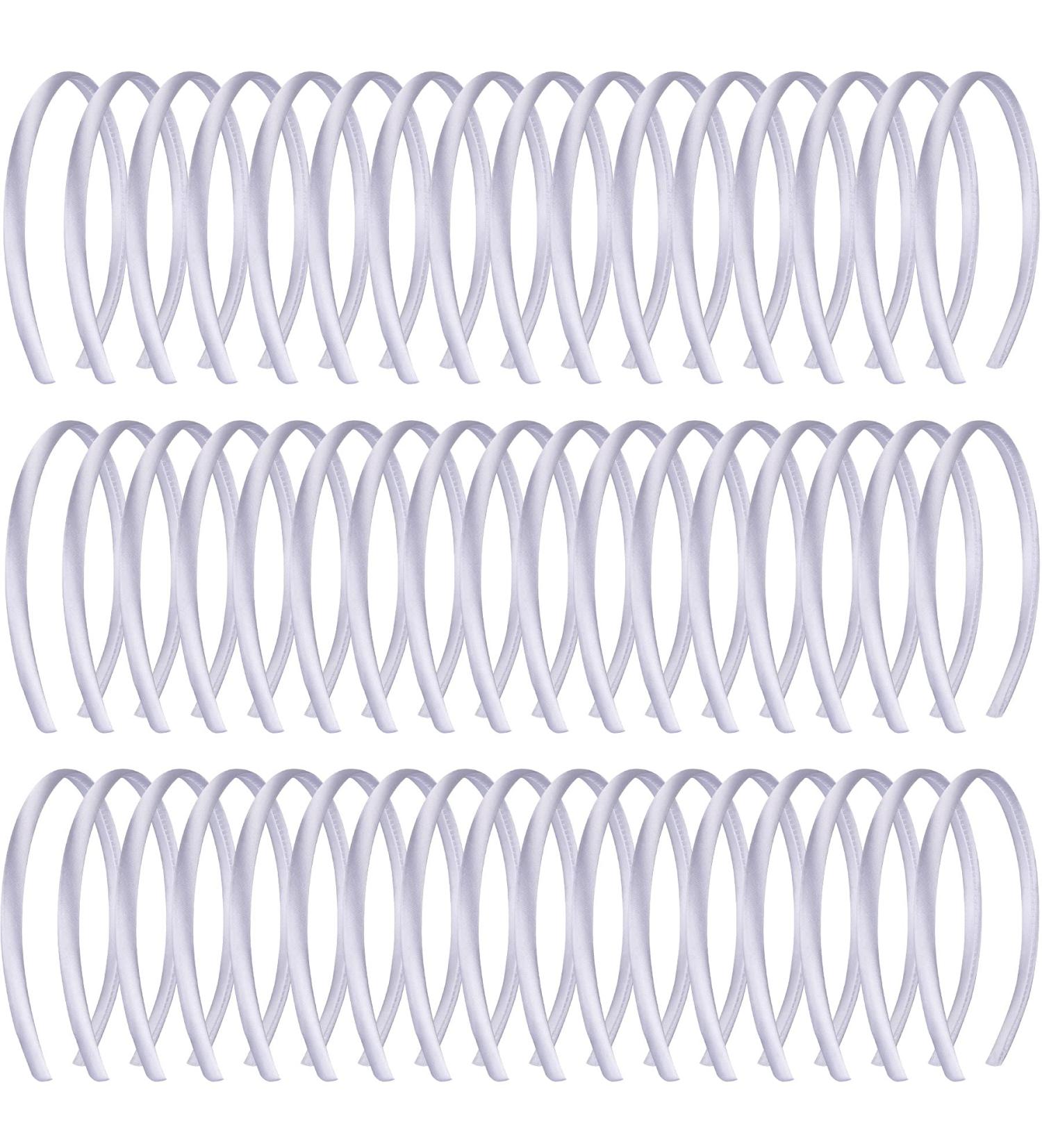 Duufin 50 Pack White Satin Headbands - DIY Thin Hair Accessories for Girls & Women - Buy Online on GoSupps.com