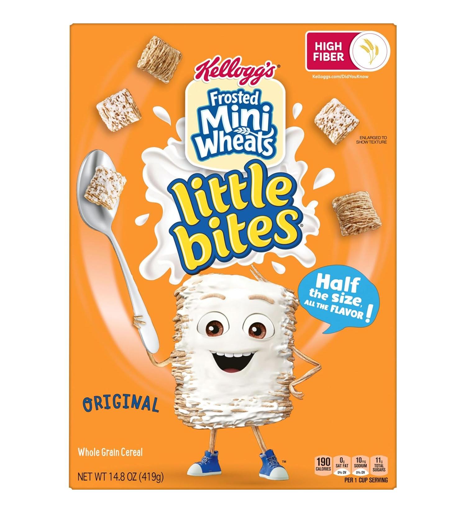 Kellogg's Frosted Mini-Wheats Little Bites Breakfast Cereal Kids Cereal Family Breakfast Original - 14.8oz - Buy Online on GoSupps.com