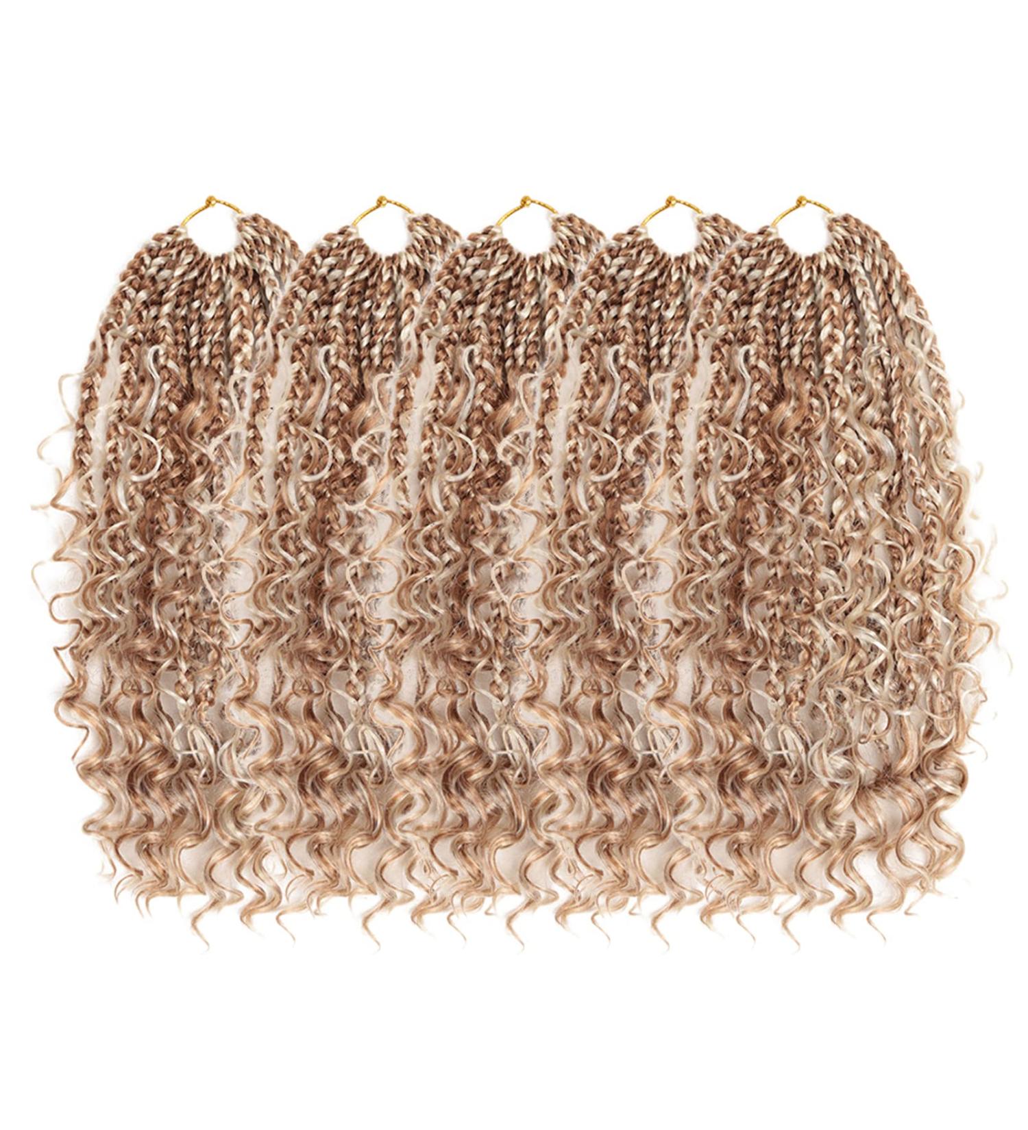 MeliSay 5 Packs Box Braids Crochet Hair Extensions | 35.6 cm Synthetic Afro Kinky & Passion Twist for Black Women - P27/613 - Buy Online on GoSupps.com