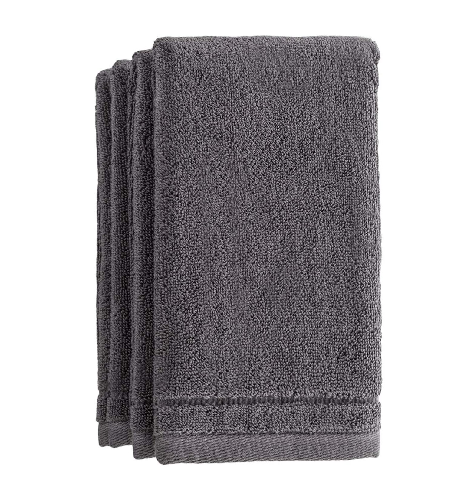 Creative Scents Cotton Fingertip Towels Set - 4 Pack - Grey | Small Extra-Absorbent Terry Towels for Bathroom | 11 x 18 Inches | Decorative and Soft | Perfect Housewarming or Guest Gift - Buy Online on GoSupps.com