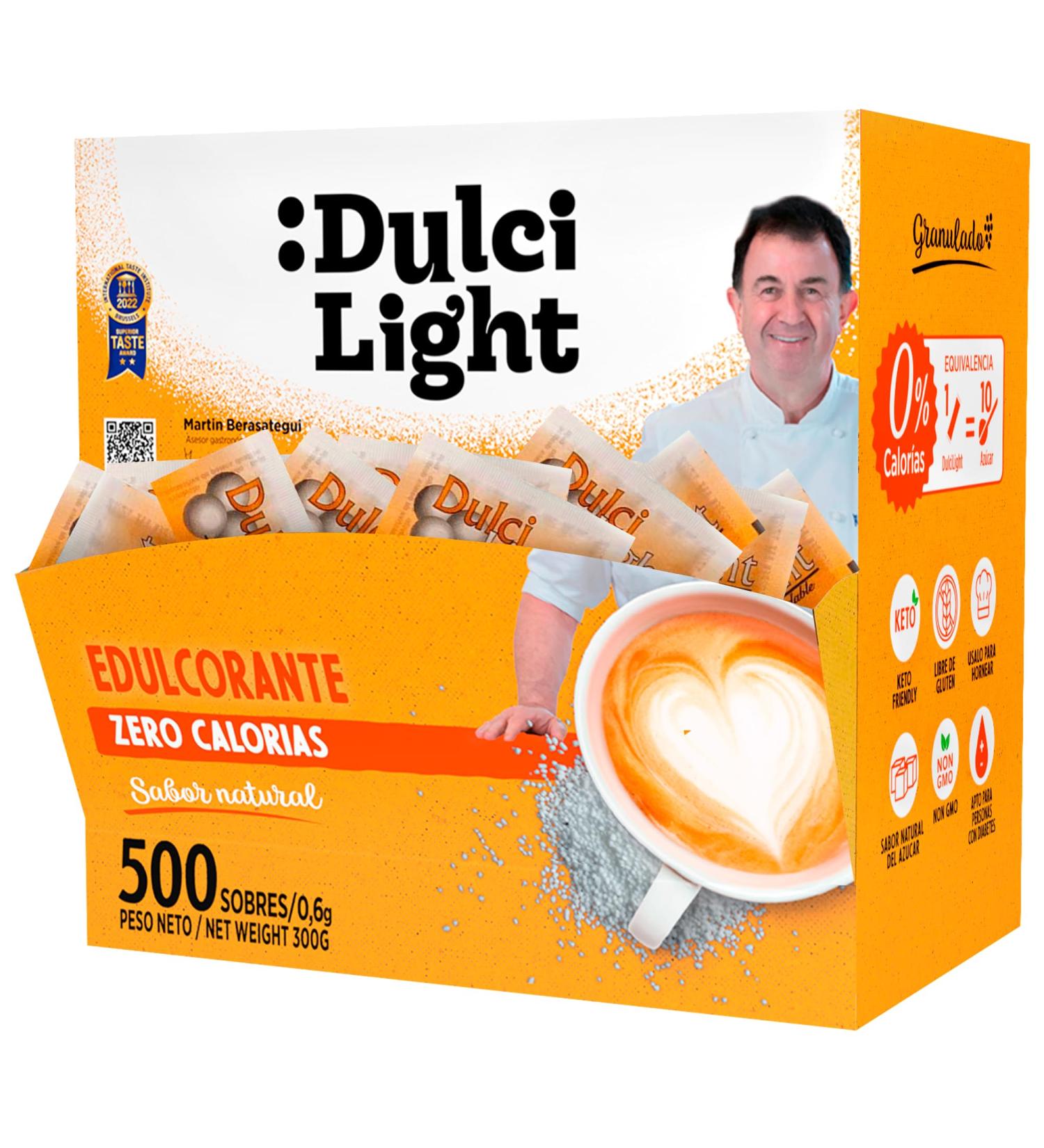 Dulci Light Sucralose Sweetener Sticks - 500 Calorie-Free Natural Sugar Substitute for Drinks & Food - Individually Packed - Buy Online on GoSupps.com