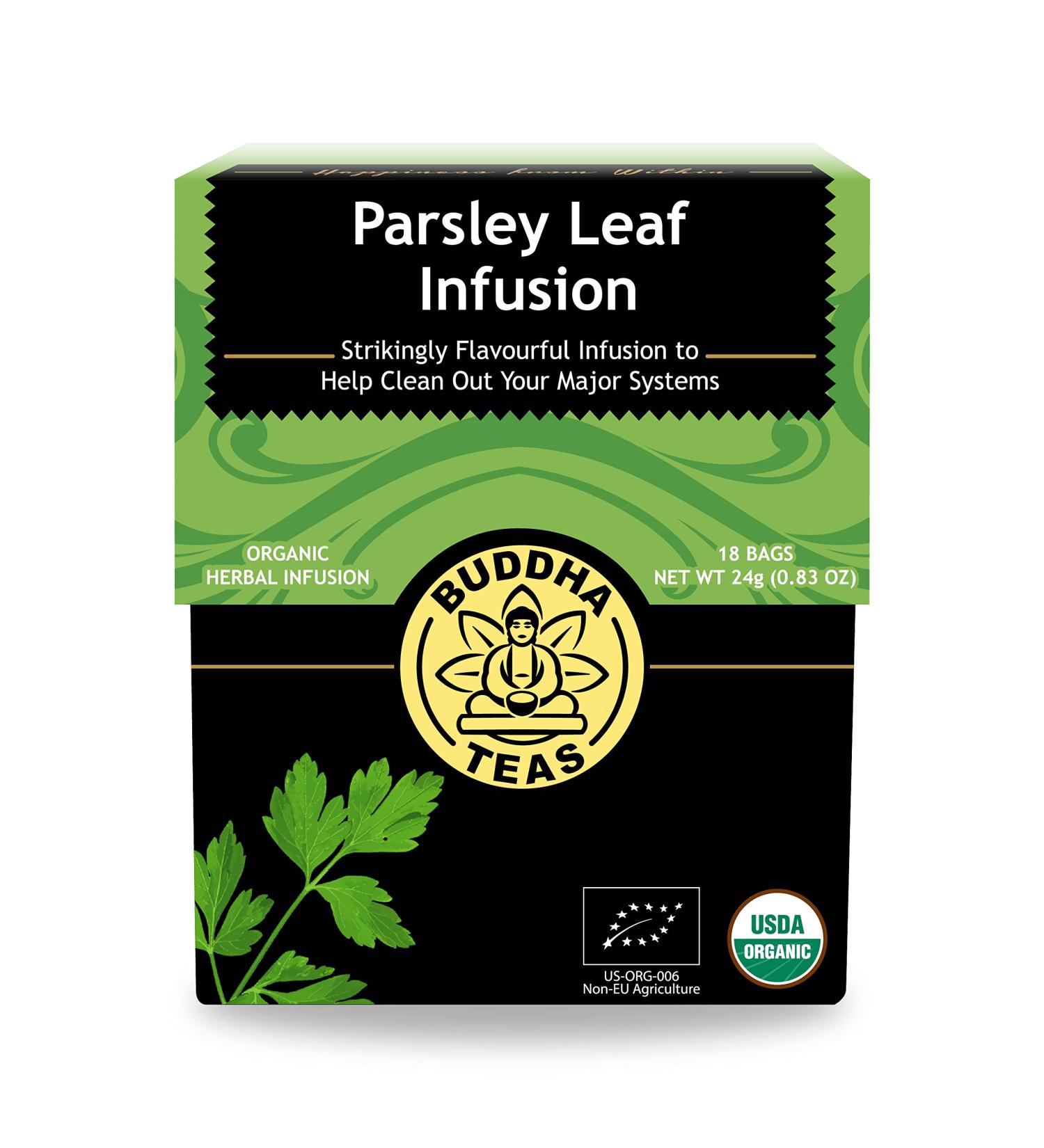 Buddha Teas Organic Parsley Leaf Tea - USDA Organic, OU Kosher, 18 Bleach-Free Bags - Buy Online on GoSupps.com