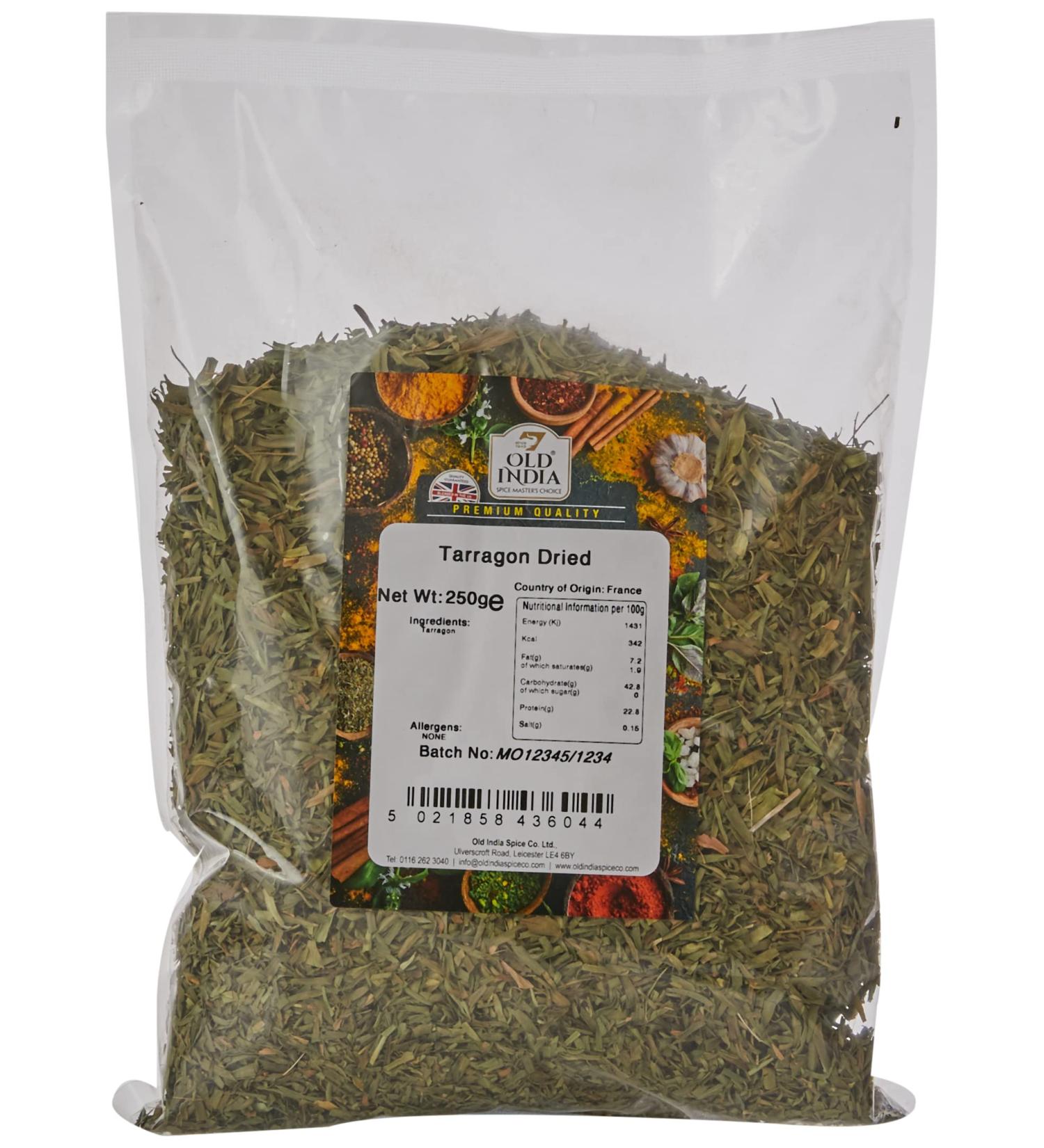 Old India Tarragon Dried 250g - Premium Quality Herb for Cooking and Seasoning - Buy Online on GoSupps.com