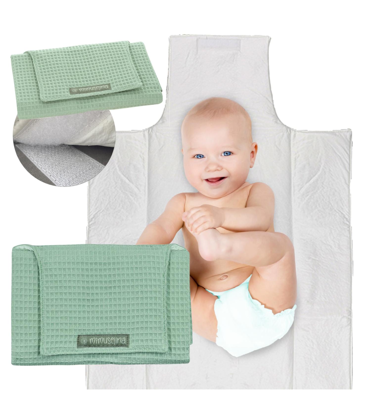 Buy Mimuselina Wrap Pad - Portable Water & Dirt Repellent Diaper Changing Pad - Foldable Waffle Mint Design - Buy Online on GoSupps.com