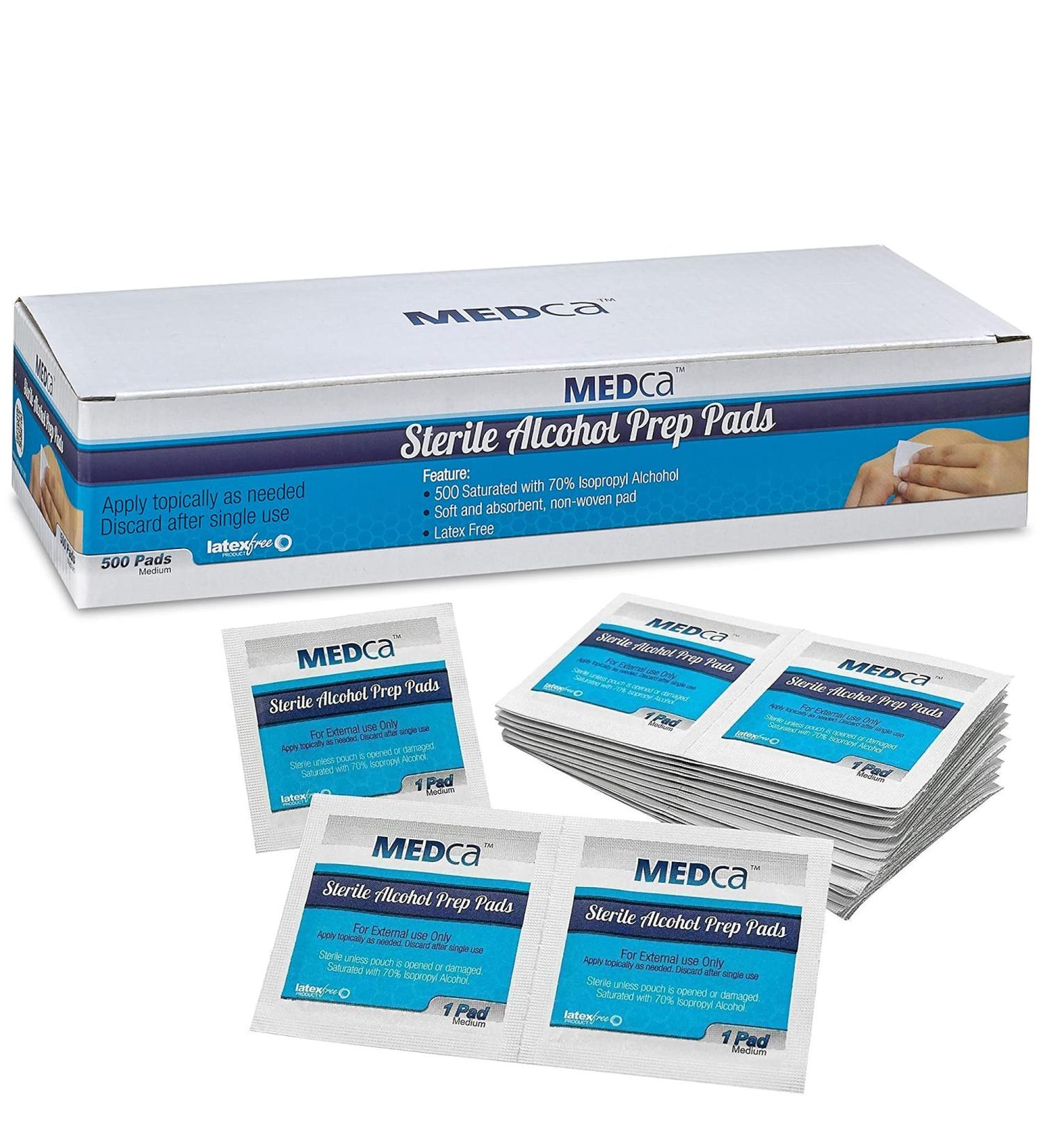 Alcohol Prep Pads Sterile Medium 2-Ply Cotton Gauze - Individually Wrapped (500 Count) - Buy Online on GoSupps.com