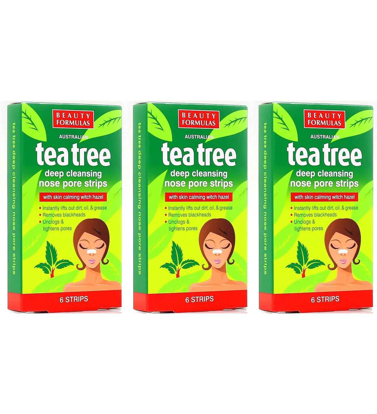 Beauty Formulas Australian Tea Tree Deep Cleansing Nose Pore Strips x 18 - Buy Online on GoSupps.com