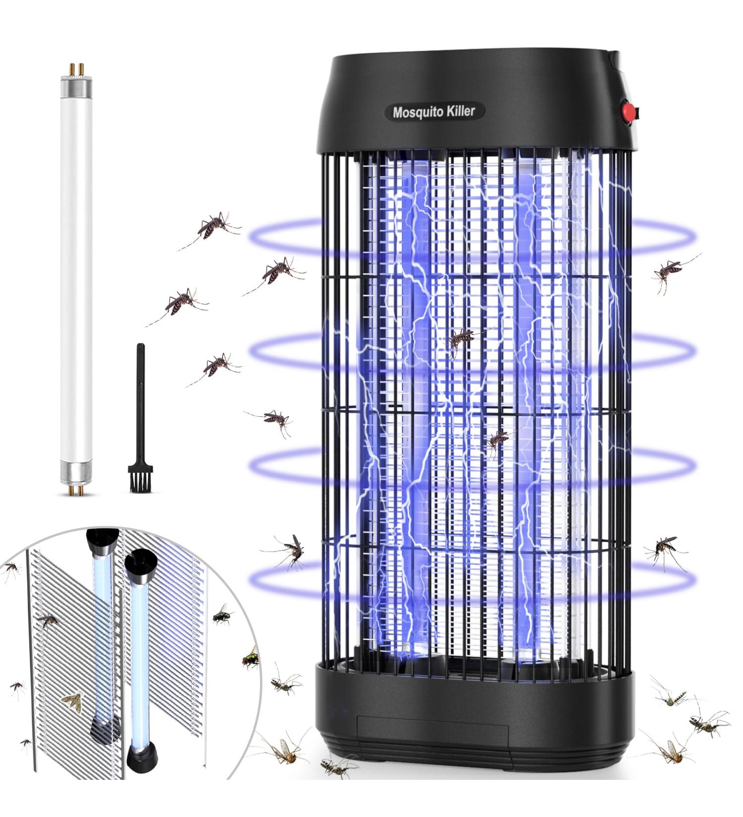Insect Killer Double Sides Bug Zapper 16W 1800V Electric Mosquito Killer Lamp Silent and Safe Indoor Fly Killer Trap for Kitchen Office Home Garden Patio One Spare Tube