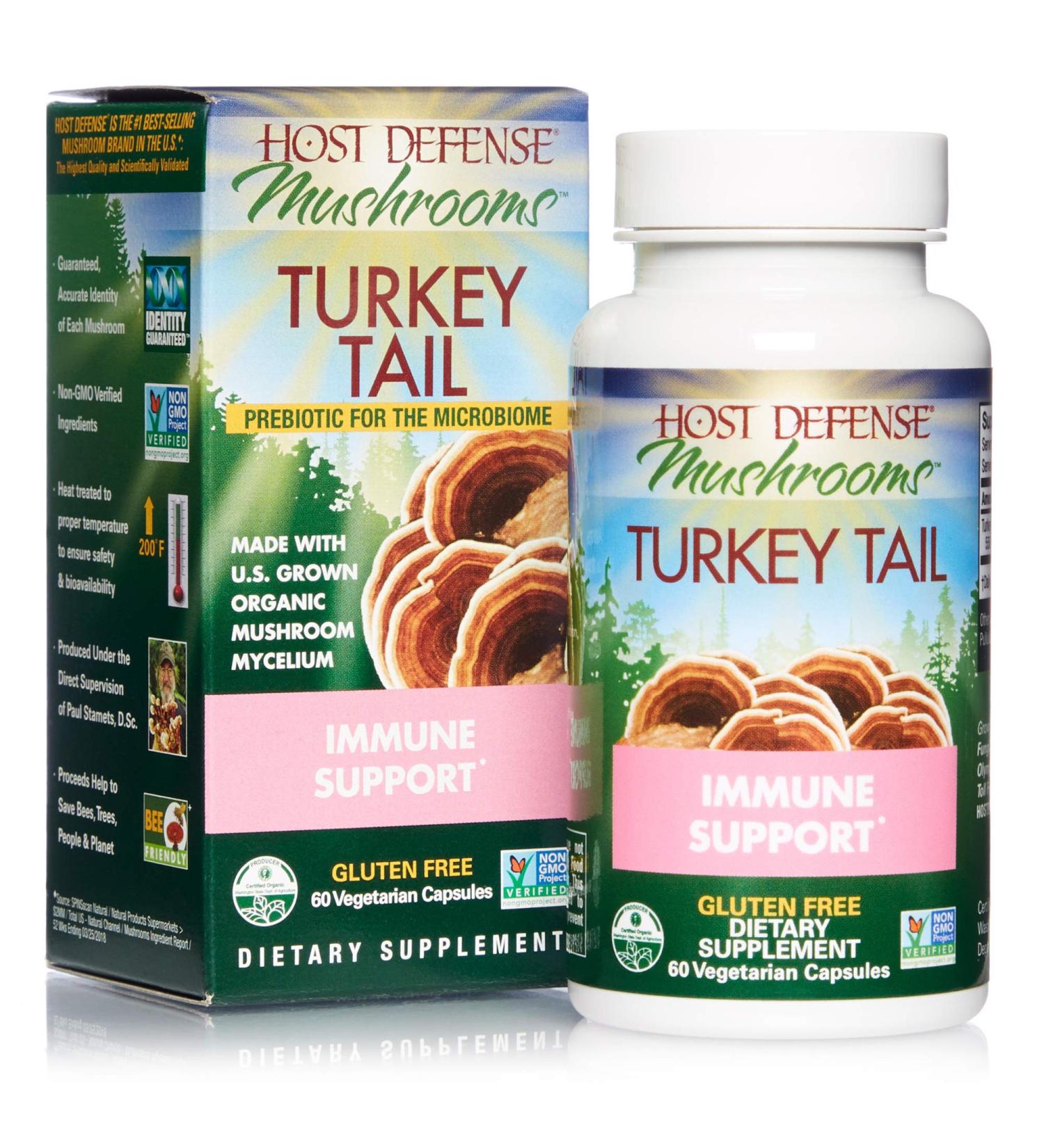 Fungi Perfecti Turkey Tail - 60 Vegetarian Capsules for Immune Support - Buy Online on GoSupps.com