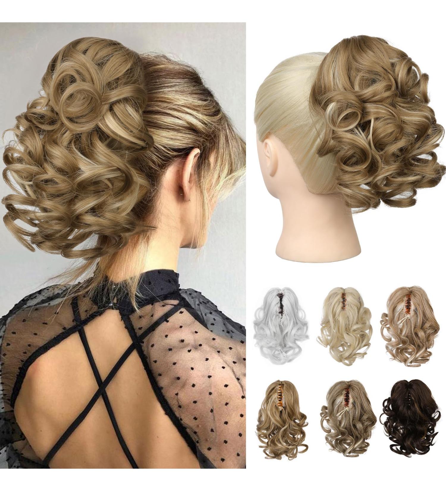REECHO 9 Classic Loose Curly Wavy Claw Clip Ponytail Extension - Medium Blonde with Blonde Highlights - Buy Online on GoSupps.com