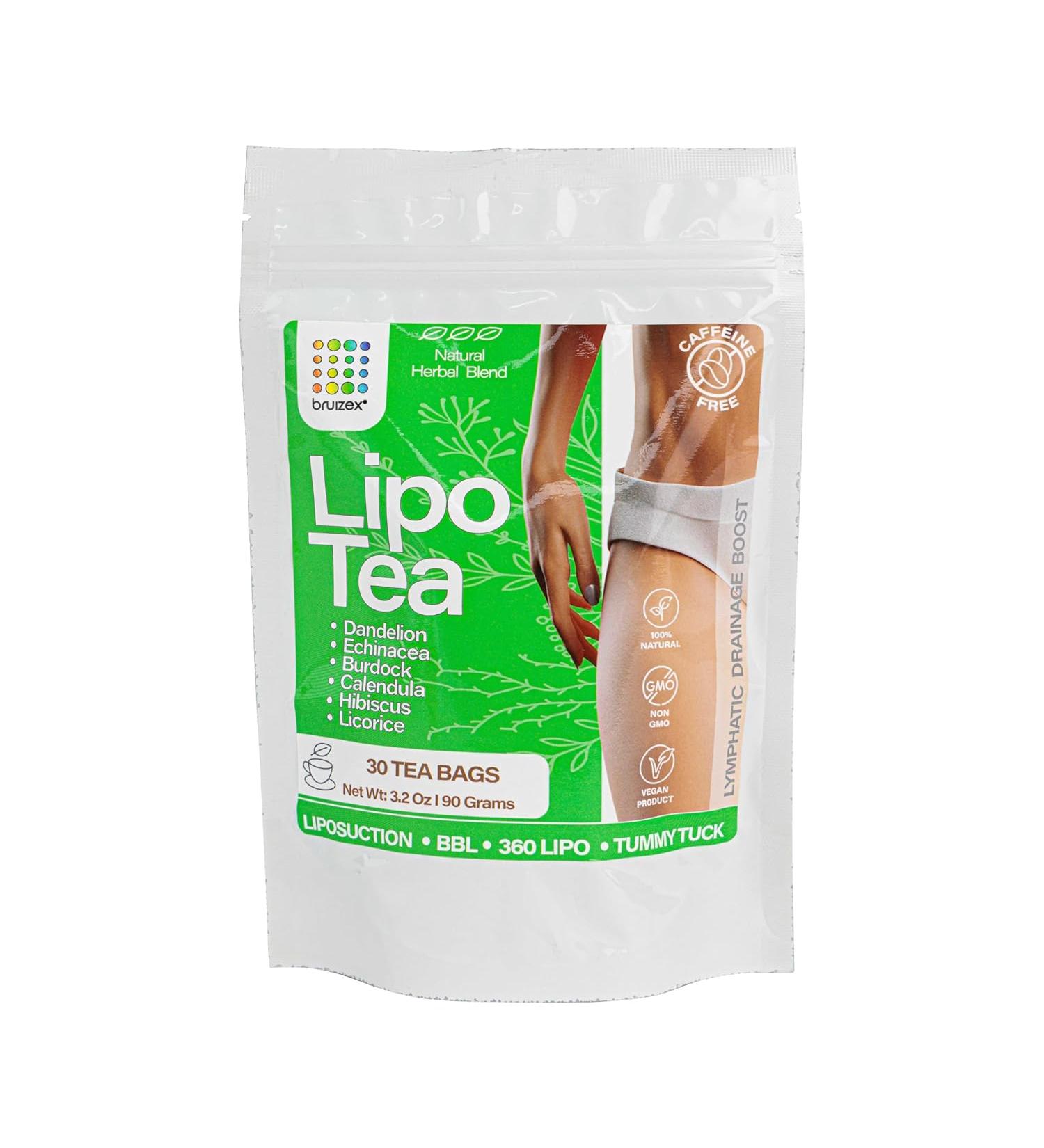 Lymphatic Drainage Herbal Tea for Swelling Relief | Natural Blend for Lipo & Tummy Tuck Recovery | Dandelion, Burdock Root, Echinacea | 30 Tea Bags - Buy Online on GoSupps.com