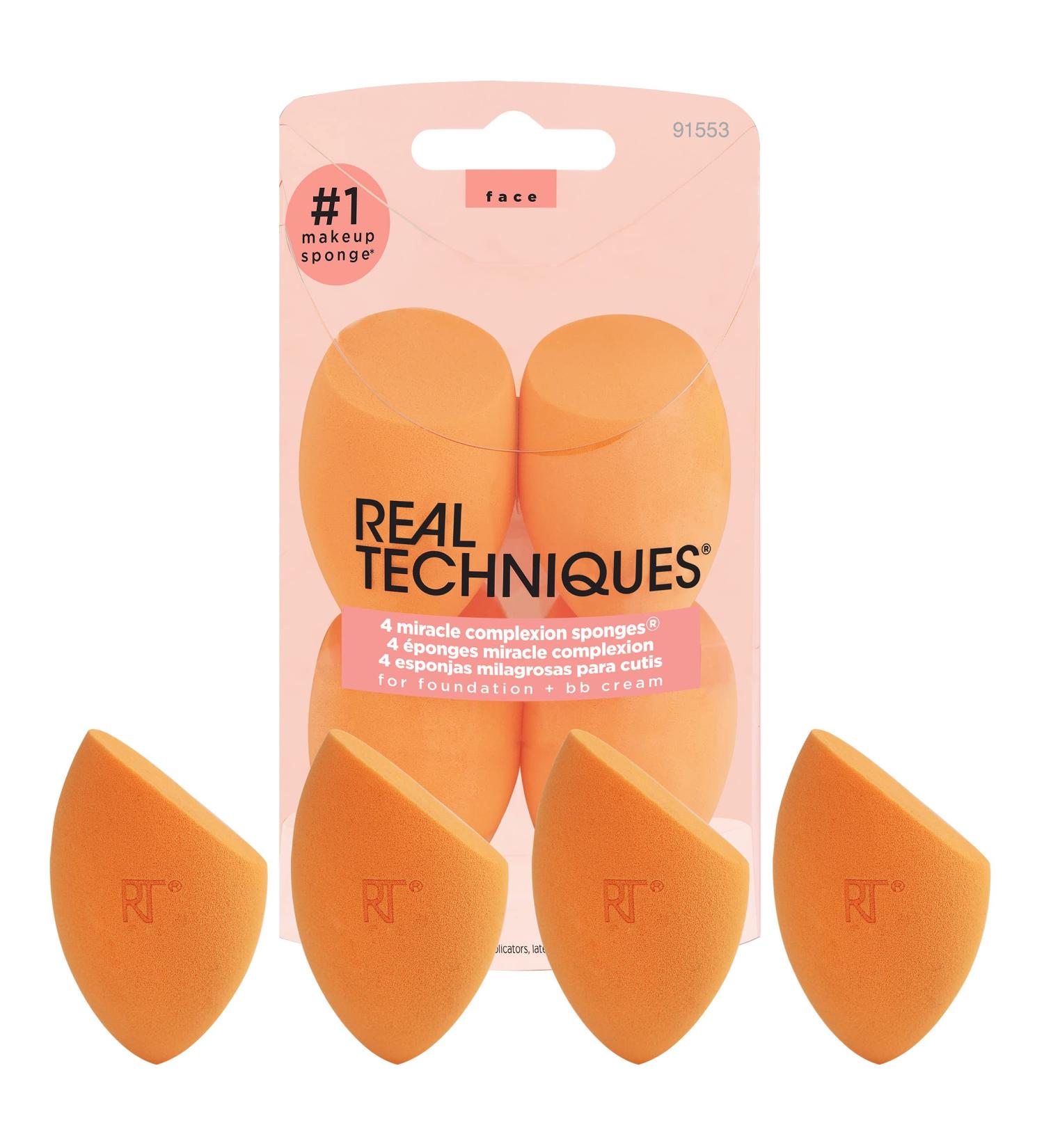 Real Techniques Miracle Complexion Sponges - 4 Pack by Samantha Chapman | Flawless Makeup Application - Buy Online on GoSupps.com