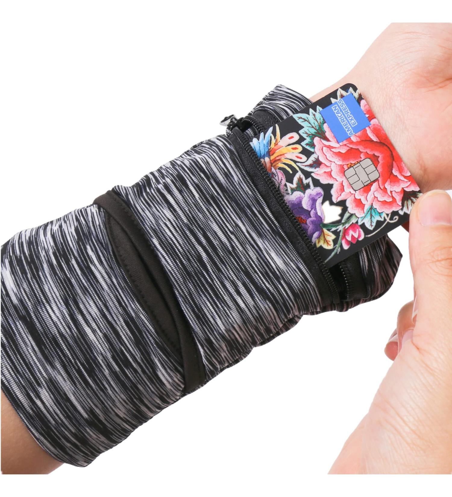 Wrist Pouch  Pocket Wallet with Zippered for Running  Walking  Hiking  Yoga and More BLACK  L - Buy Online on GoSupps.com