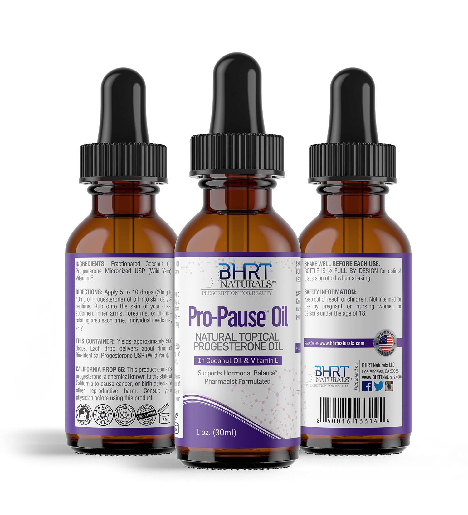 Pro-Pause Oil: Bioidentical Progesterone Support for Menopause, PMS Relief & Hormonal Balance - 30mL - Buy Online on GoSupps.com
