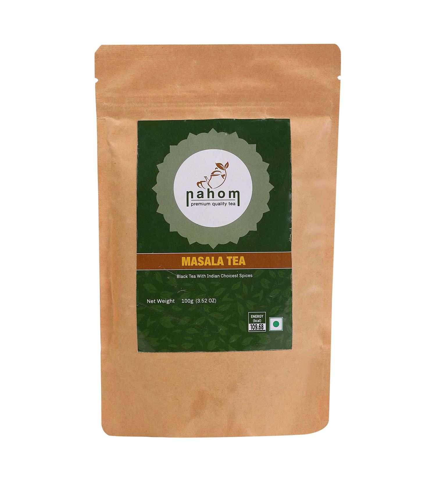 NAHOM Masala Chai Tea Loose Leaf from India | 3.53 oz/ 100 grams - Buy Online on GoSupps.com