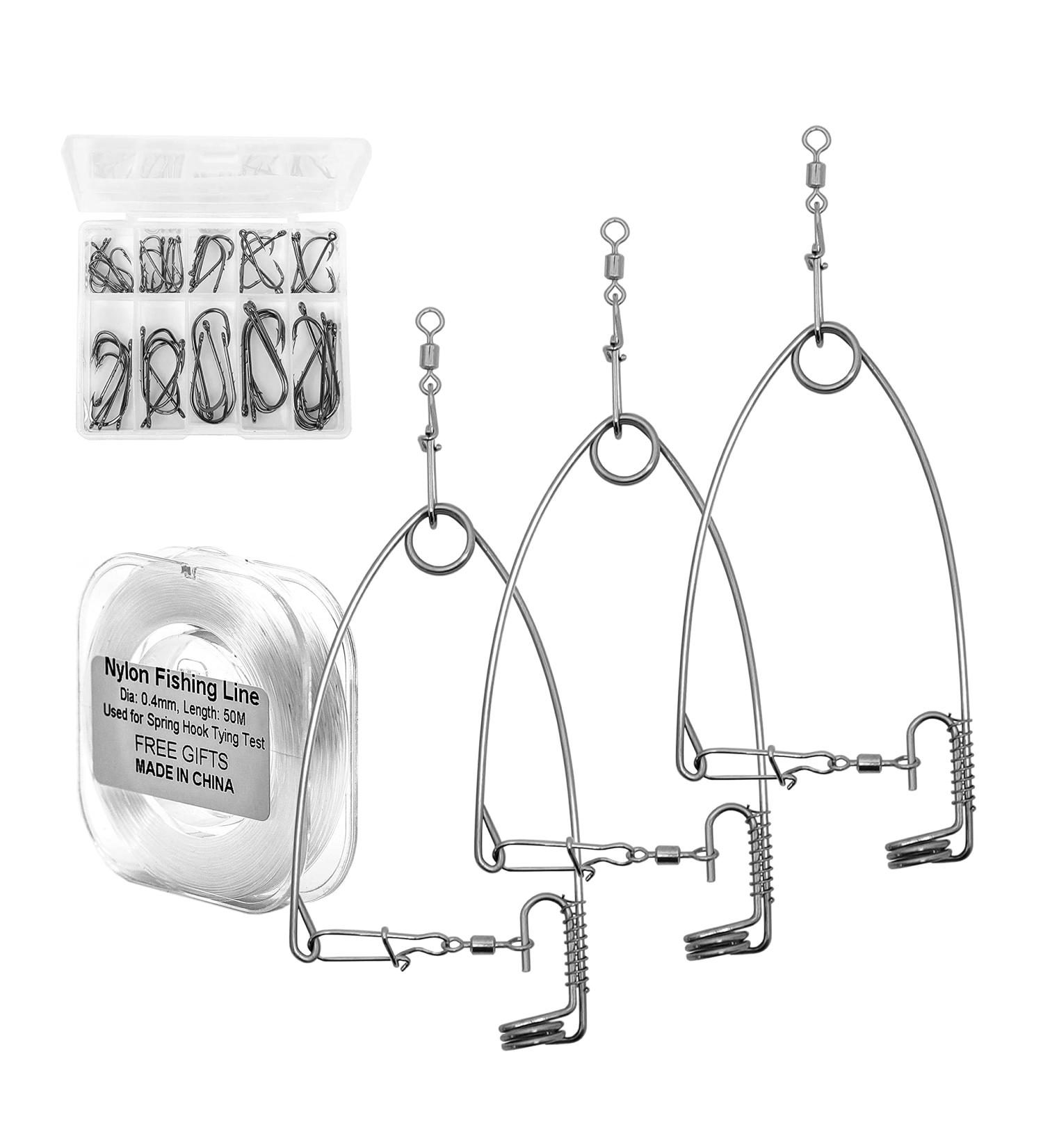 SAMSFX Fishing Spring Hook Emergency Kit - 3PCS with 50M Test Line, 50PCS Baitholder Hooks (3#-12#) | Small Size - Buy Online on GoSupps.com