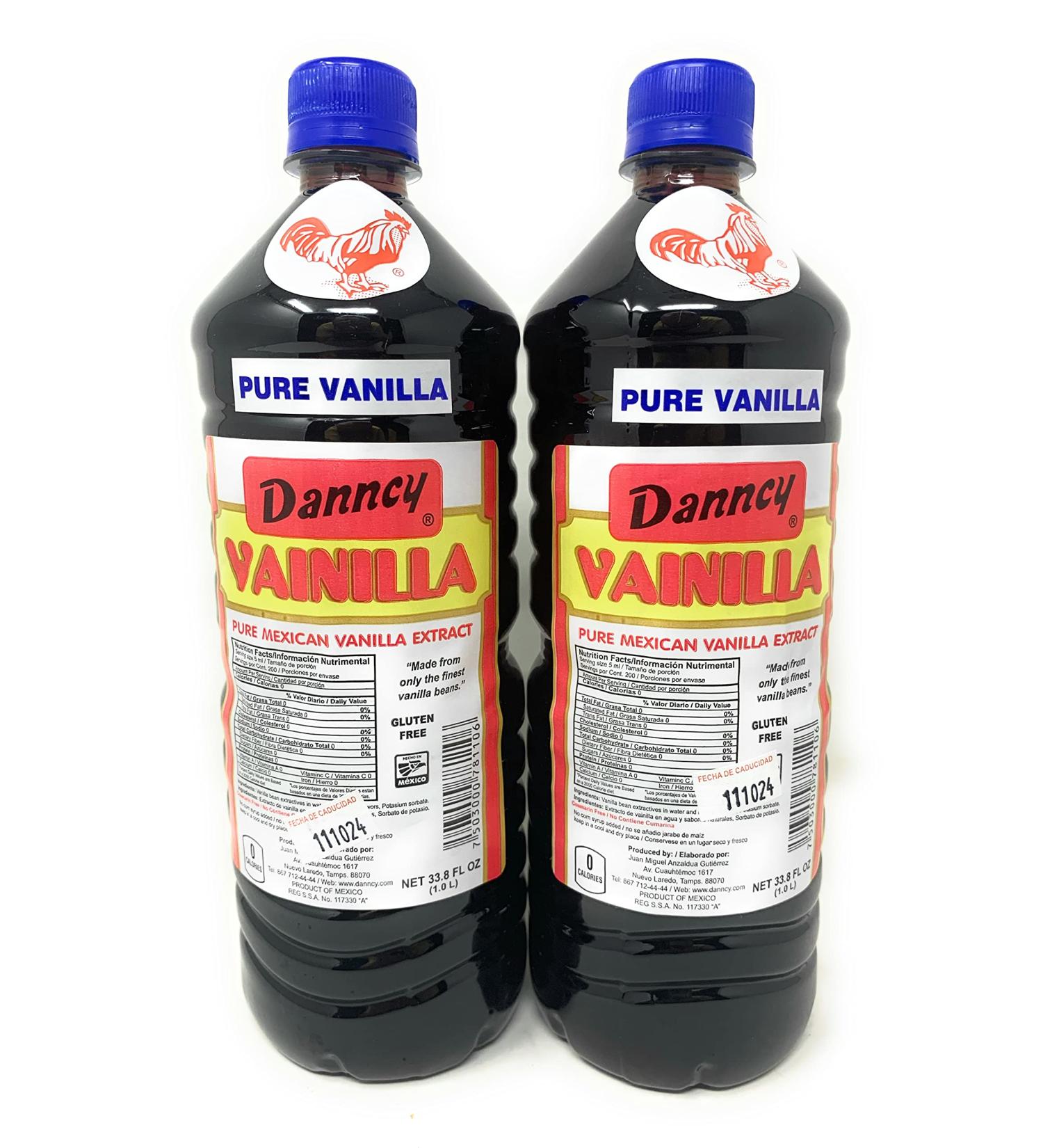 2 X Danncy Dark Pure Mexican Vanilla Extract From Mexico 33oz Each 2 Plastic Bottle Lot Sealed mexican-vanilla