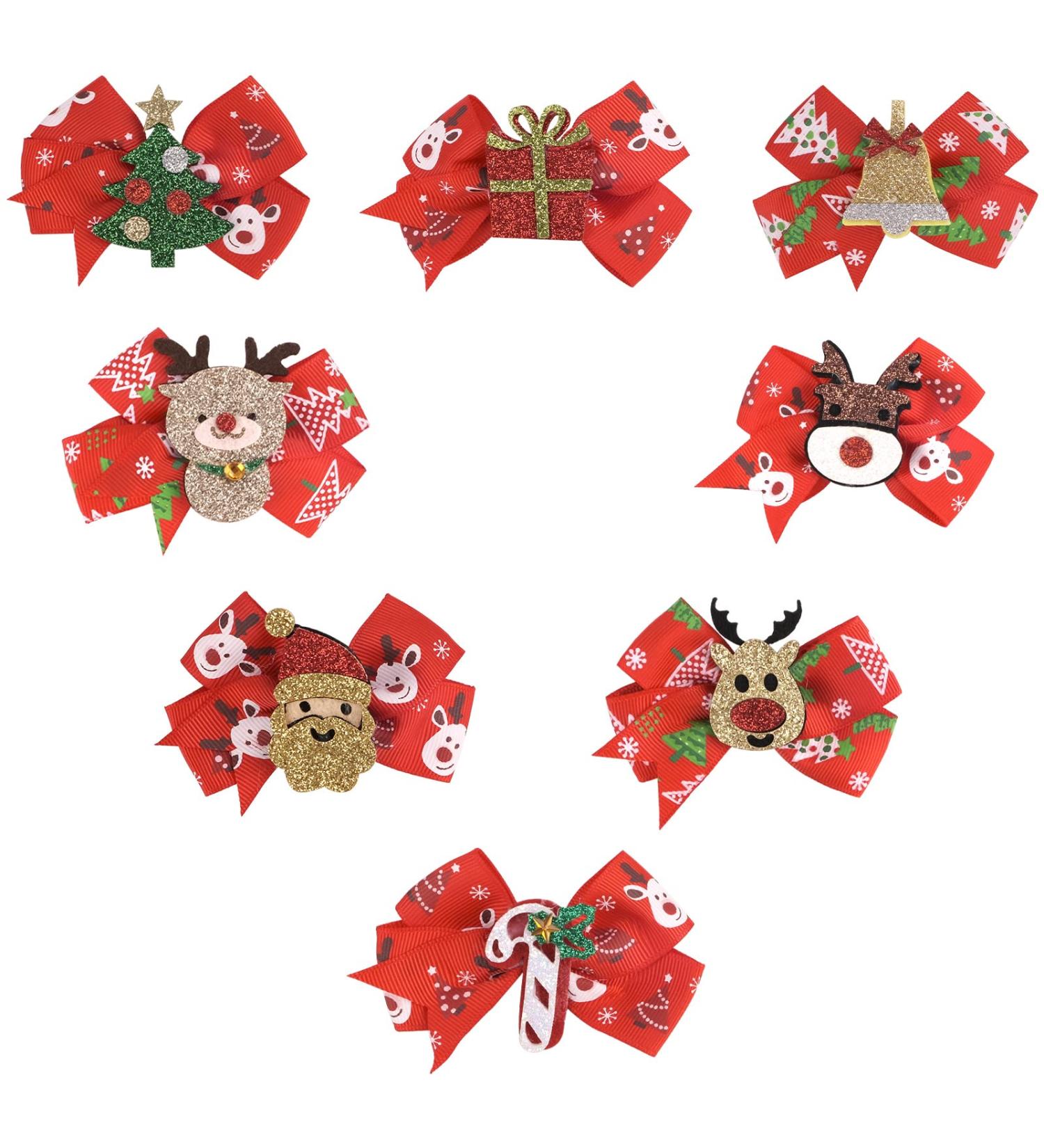 Christmas Hair Clips Set - 8 Festive Loop Clips for Girls & Kids | Perfect Holiday Hair Jewelry for Parties & Festivals - Buy Online on GoSupps.com