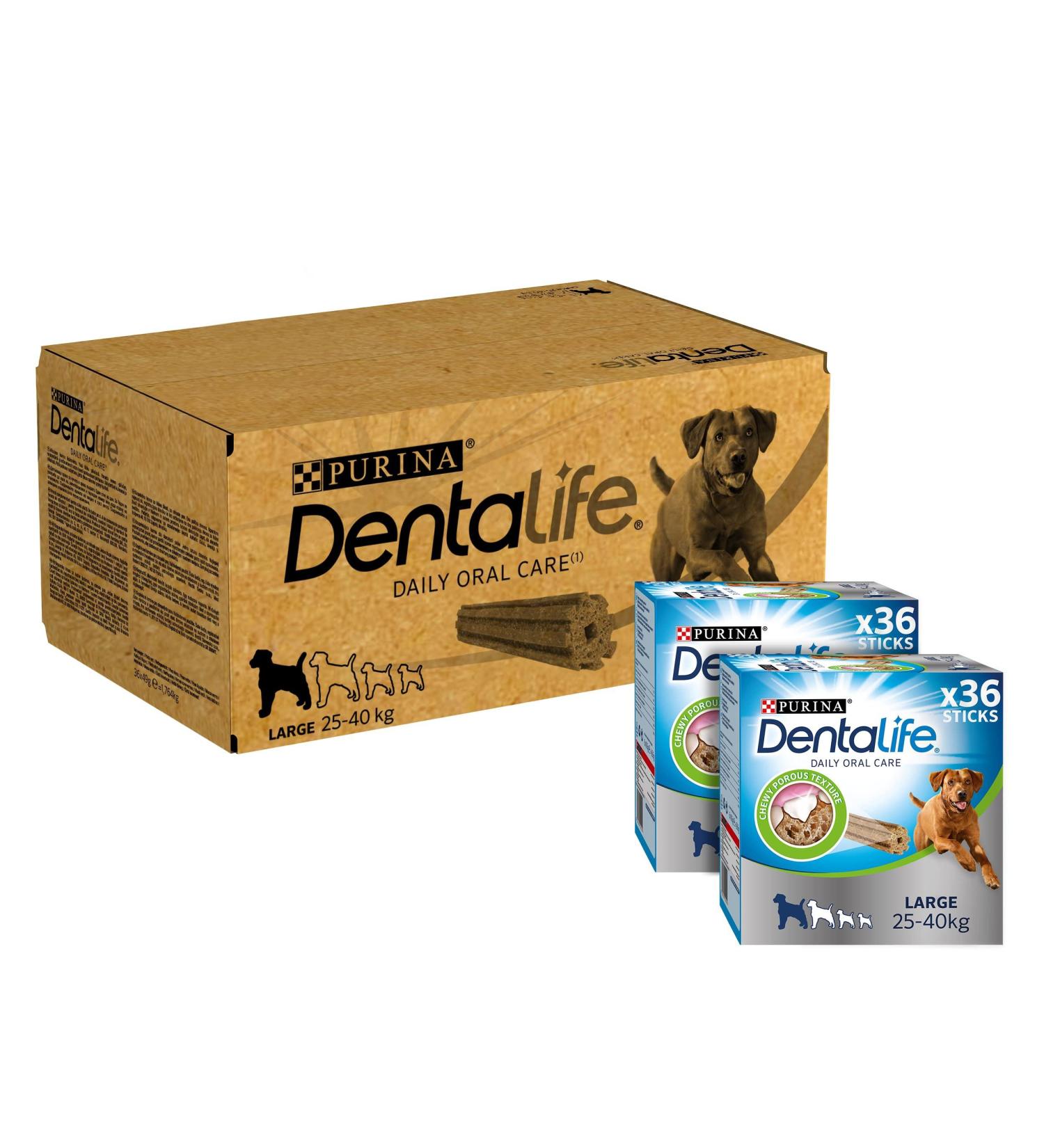 DENTALIFE Large Dog Treat Dental Chew 36 Stick Pack of 2 - Buy Online on GoSupps.com