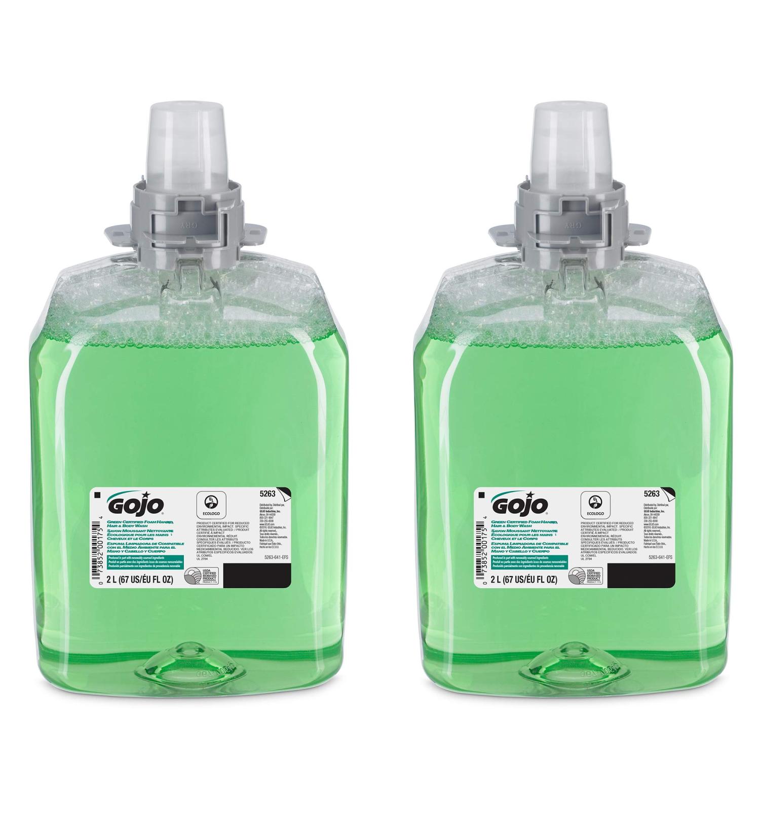 GOJO Green Certified Foam Hand Hair & Body Wash Cucumber Melon Scent 2000 mL Refill for FMX-20 Dispenser (Pack of 2) - Buy Online on GoSupps.com