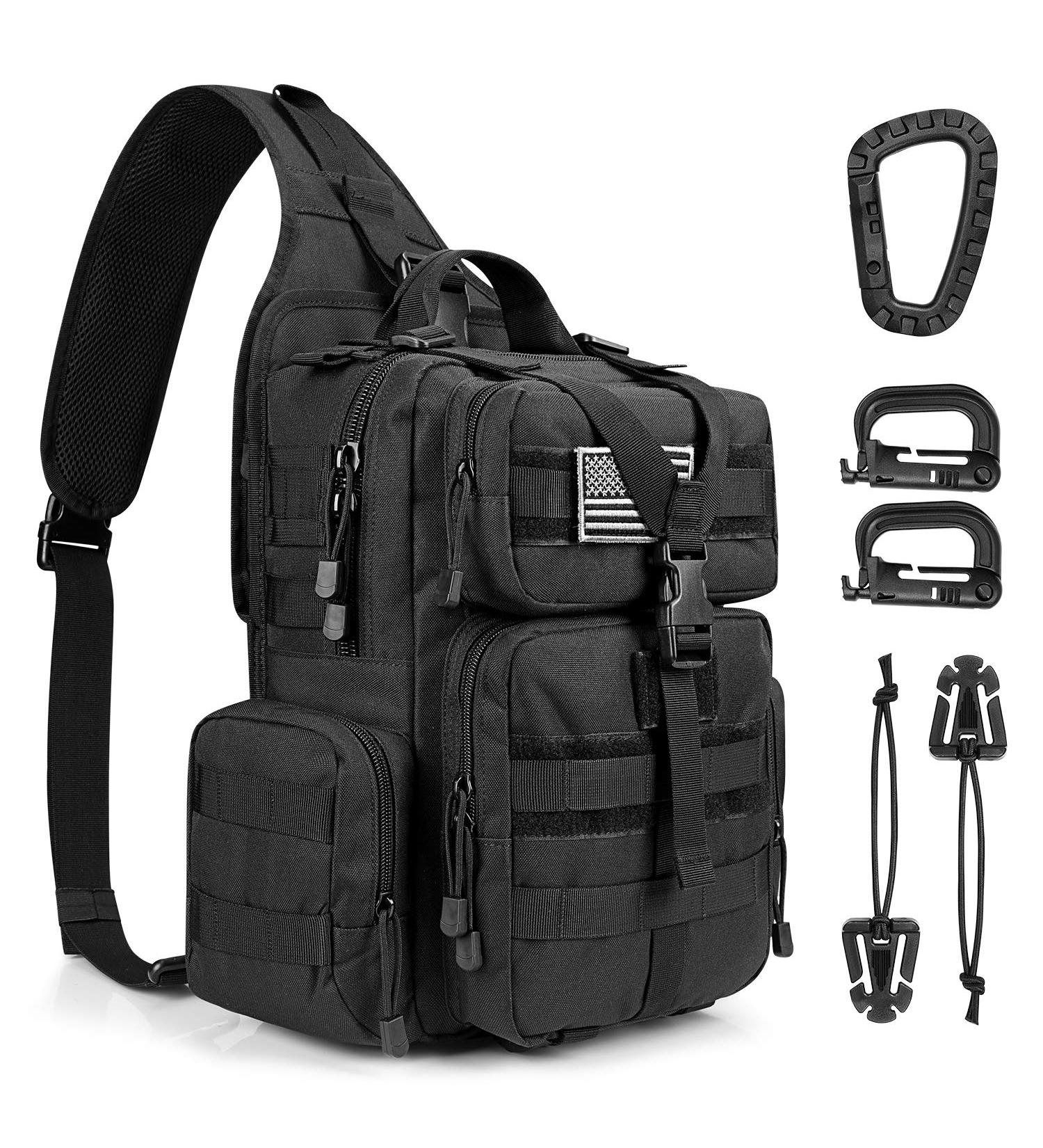 G4Free Tactical EDC Sling Bag Backpack with Pistol Holster - Military Shoulder Pack for Concealed Carry - Black - Buy Online on GoSupps.com