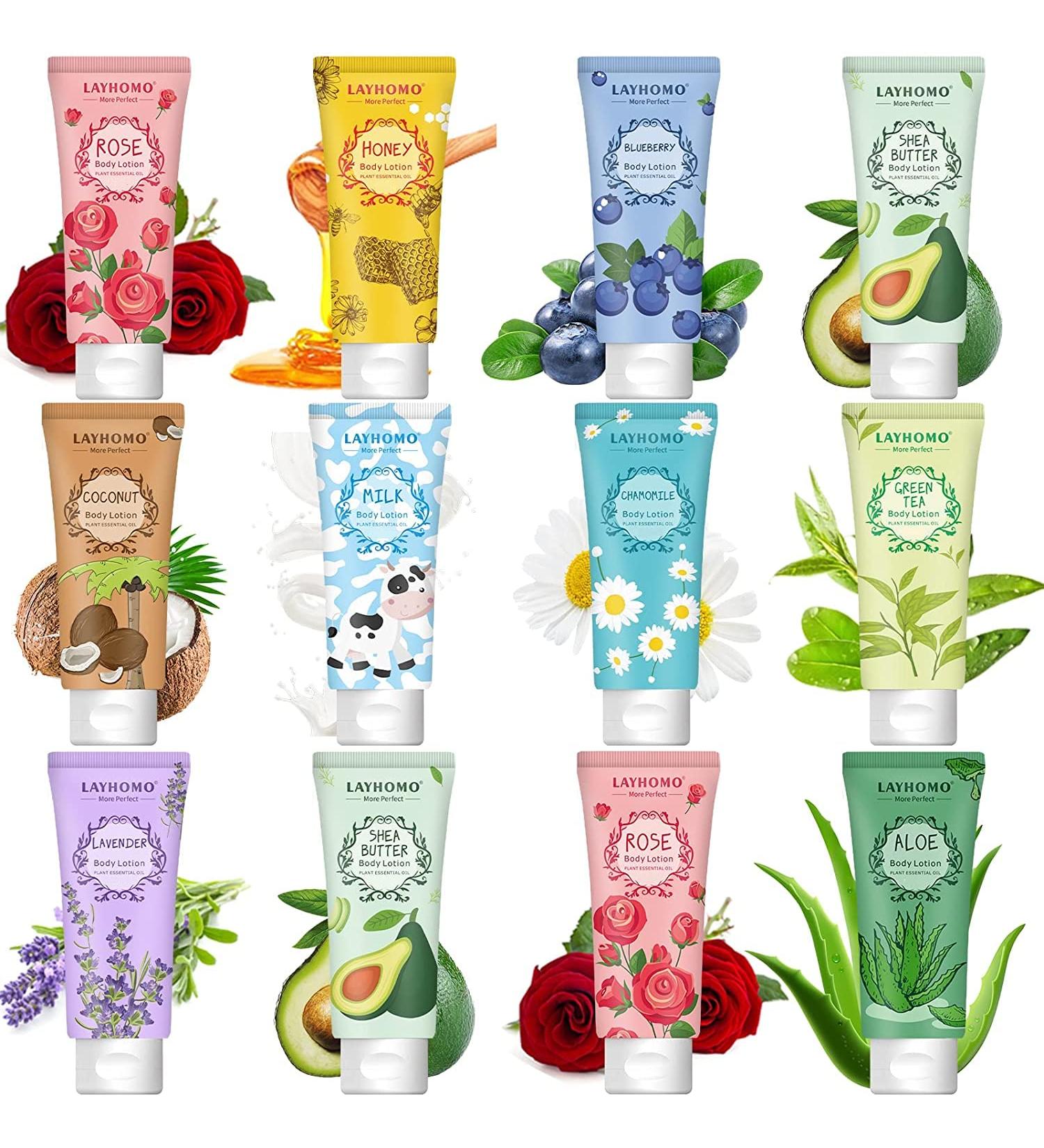 12-Pack Women's Body Lotion Gift Set | Natural Fragrance, Shea Butter & Aloe | Moisturizing Cream | Travel Size | Bulk Sets for Christmas, Valentines, Mother's Day - Buy Online on GoSupps.com