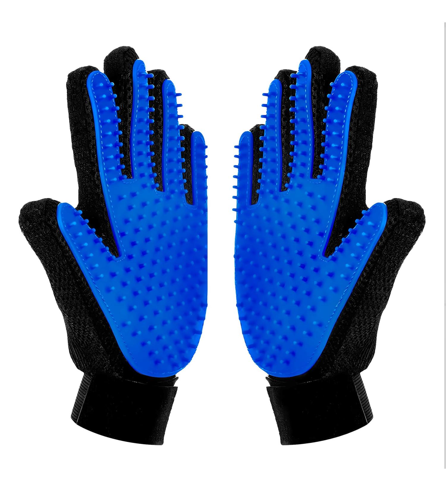 PetPurrfect Premium Grooming Gloves | 2-in-1 Hair Remover & Bathing | Rubber Brush for Pet Hair | Dog Washing & Cat Fur Remover Pair - Buy Online on GoSupps.com