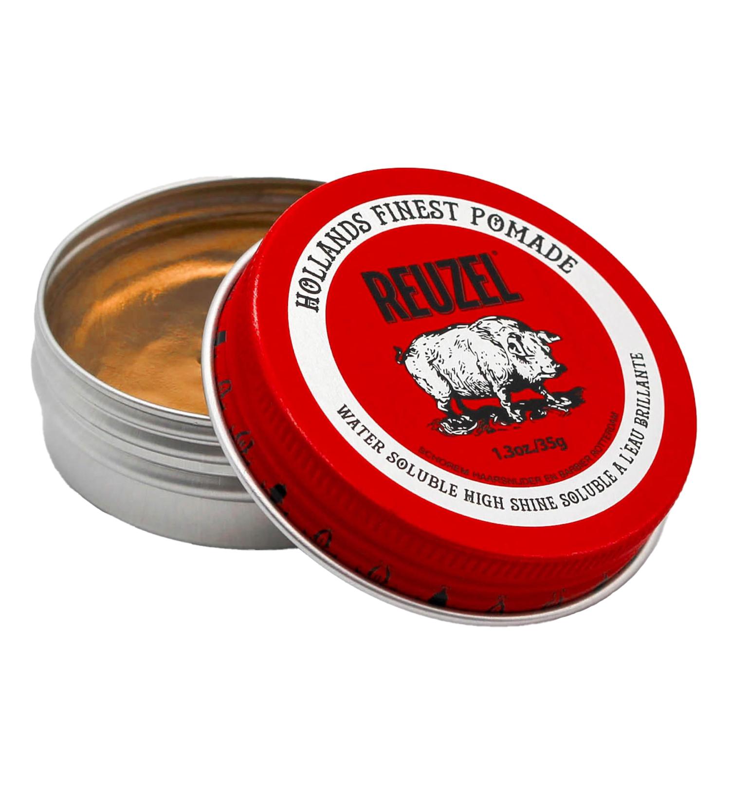 Reuzel Pommade rouge tenue moyenne et haute brillance pour hommes pommade hydrosoluble pour un look flexible et brillant 1 3oz/35g - Buy Online on GoSupps.com