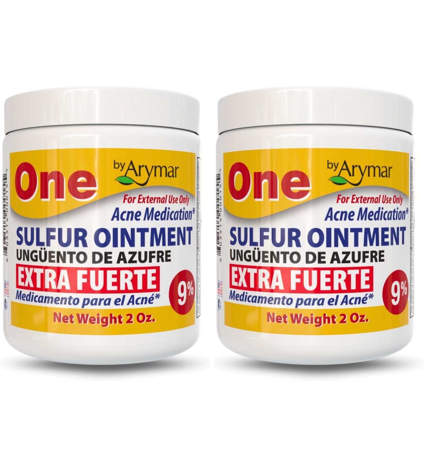 Arymar Sulfur Ointment 9% Acne Spot Treatment for Face and Body (2oz / Pack of 2) - Buy Online on GoSupps.com