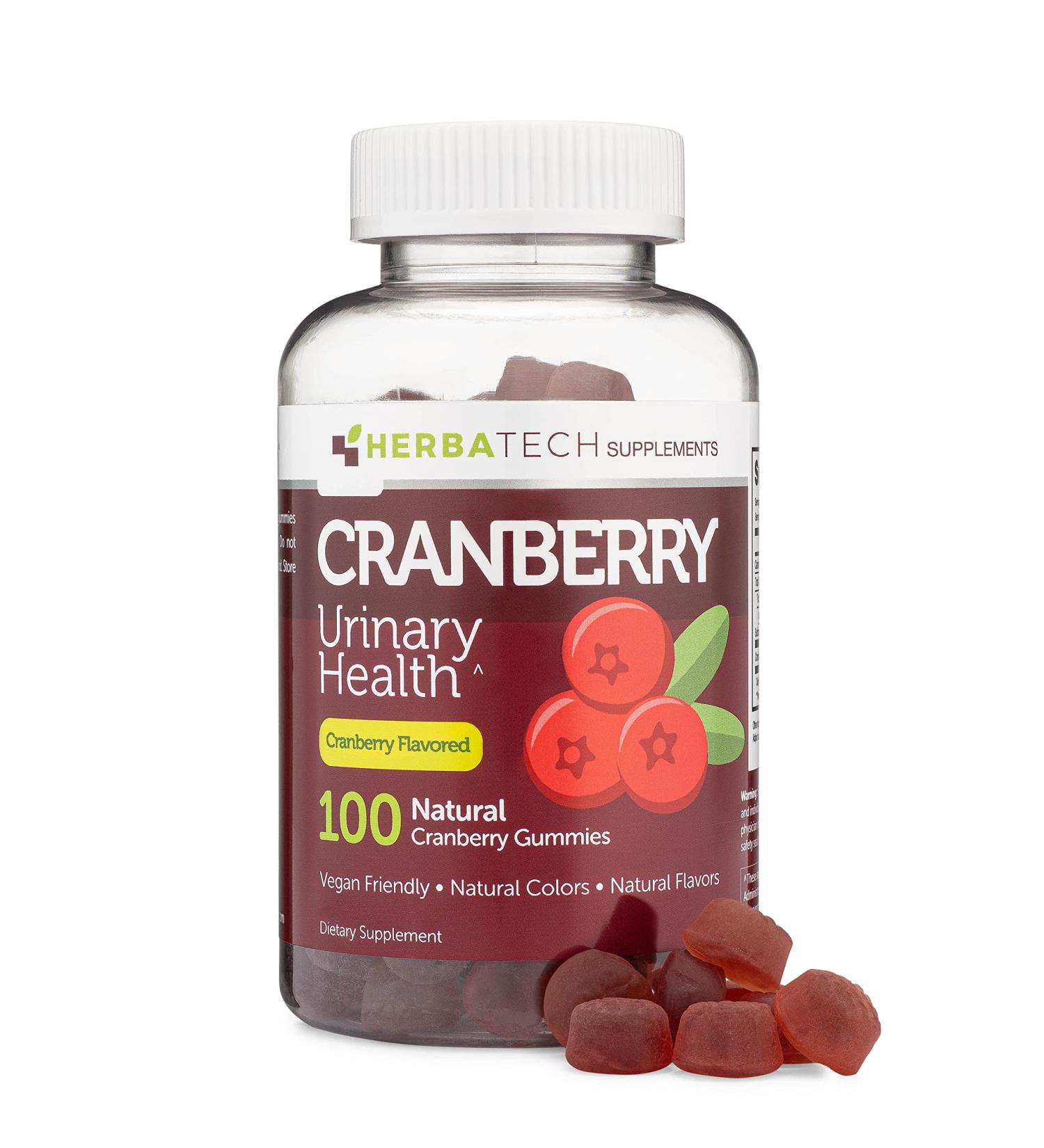 Herbatech Cranberry Gummies Supplement (1000mg) for Urinary Tract Health - 100 Count - Made in USA - Buy Online on GoSupps.com
