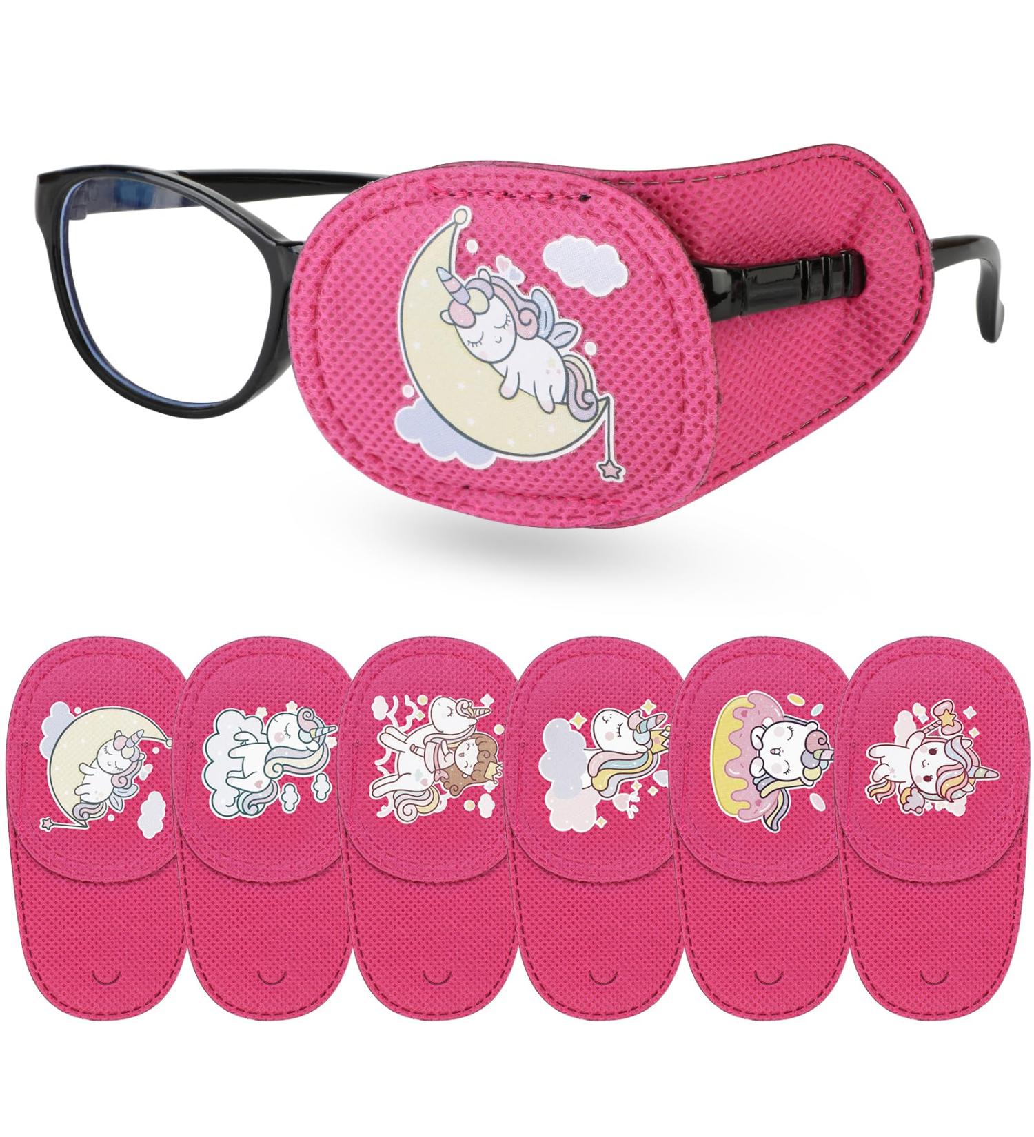 6 Piece Kids Reusable Eye Patches for Glasses - Pink Soft Eye Patch for Left Eye - Treating Lazy Eye, Strabismus, Amblyopia - Girl Boy Eye Patch - Buy Online on GoSupps.com