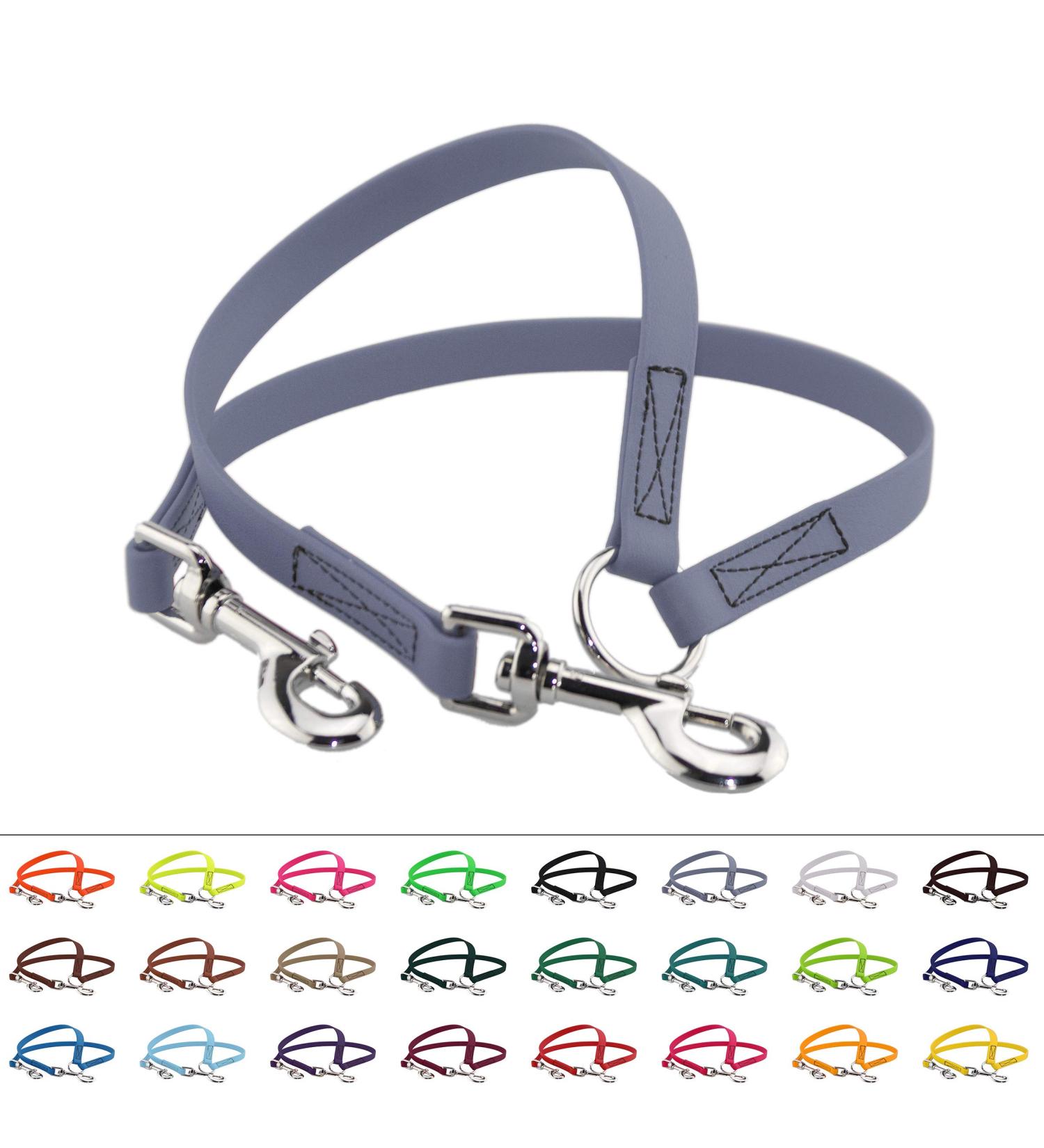 Buy BioThane Coupling for Two Dogs - 0.5m Grey Leash Custom Width | Durable & Versatile Dog Coupling - Buy Online on GoSupps.com