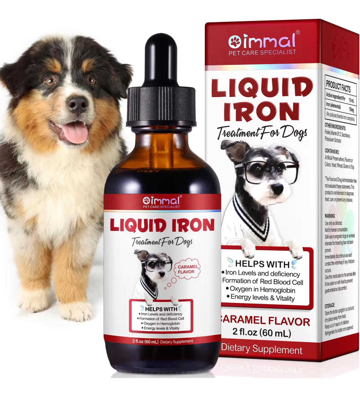 Liquid Iron Supplements for Dogs - with Folate and B12 Supplements Anemia Promotes Blood Health Oxygen Supply and Blood Cell Formation Increase Low Energy Levels Lethargy - 2 oz - Buy Online on GoSupps.com