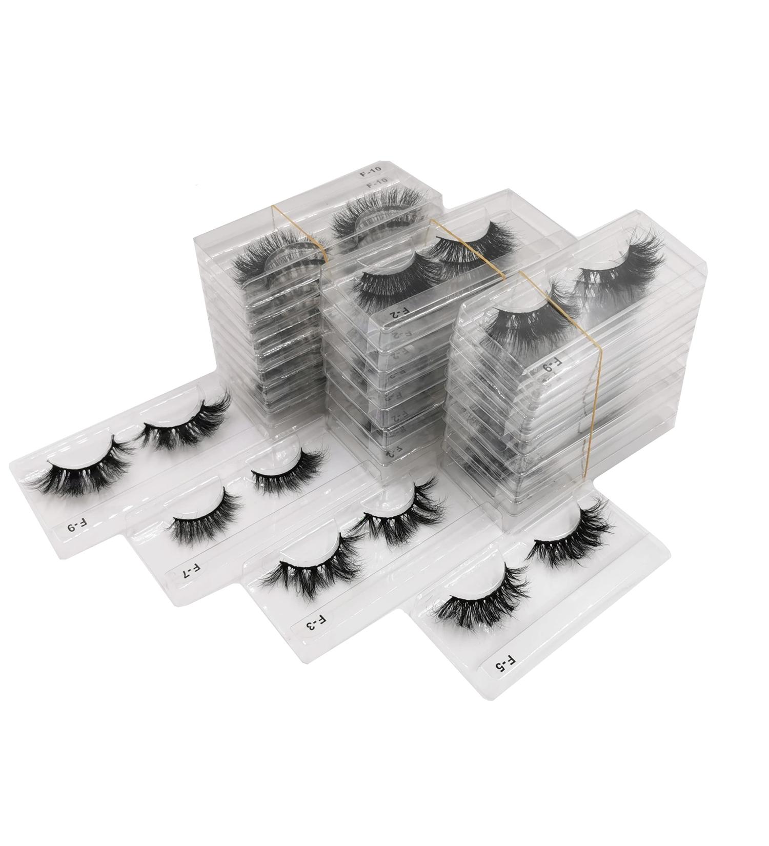 U-Hotmi Mink Lashes 15-20mm Fluffy 5D Eyelashes Wholesale - 10 Styles, Natural Look, Pack of 10 Pairs - Buy Online on GoSupps.com