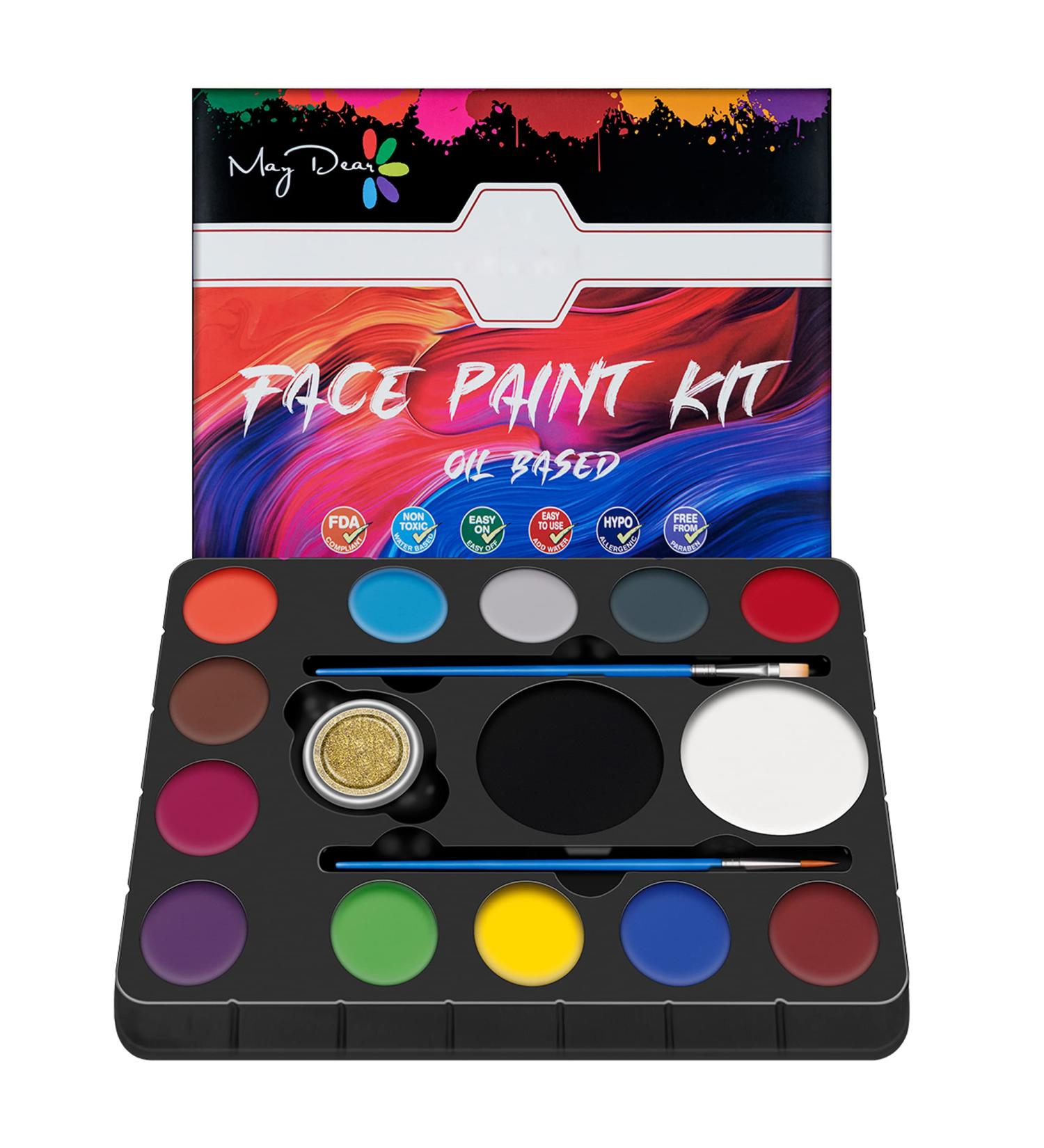 Maydear Face Body Paint Oil Palette - Professional 14 Colors for Cosplay & Halloween Makeup - Buy Online on GoSupps.com