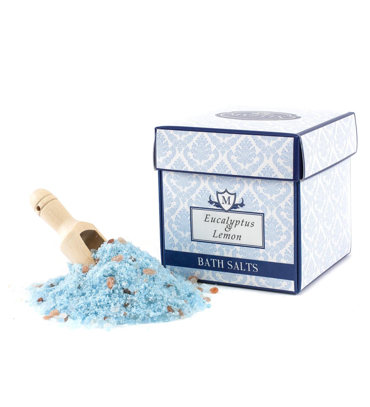 Mystix London Eucalyptus & Lemon Essential Oil Bath Salt - 350g - Natural Relaxation & Aromatherapy for Soothing Baths - Buy Online on GoSupps.com