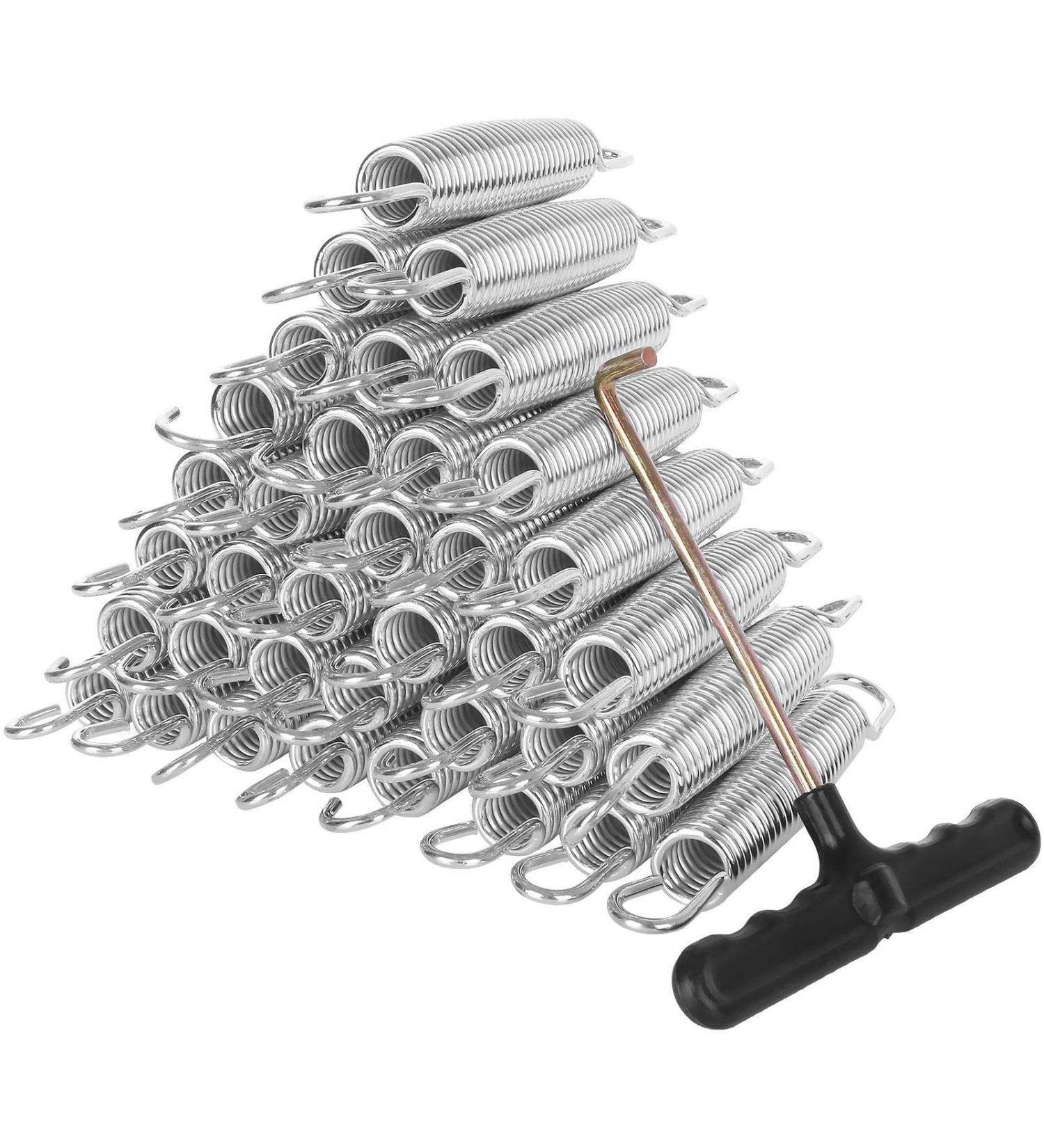 5.5 Heavy Duty Galvanized Steel Trampoline Springs Replacement - 40 Pack with T Hook for Aotob, Skywalker, JumpKing, UpperBounce, SkyBound - Buy Online on GoSupps.com