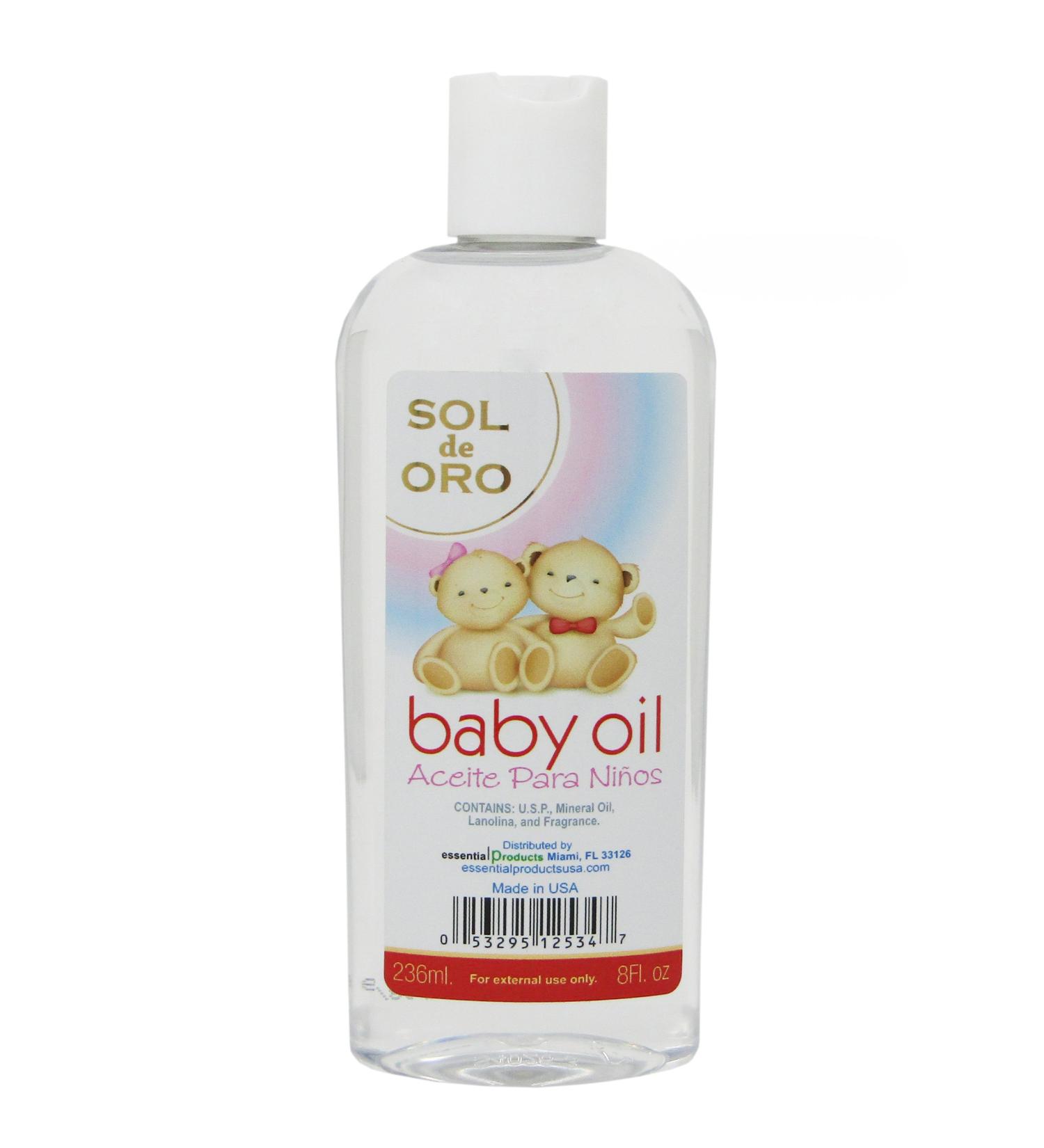 SOL DE ORO Baby Oil 8oz - Fresh Scent, Gentle Moisturizing Formula - Buy Online on GoSupps.com
