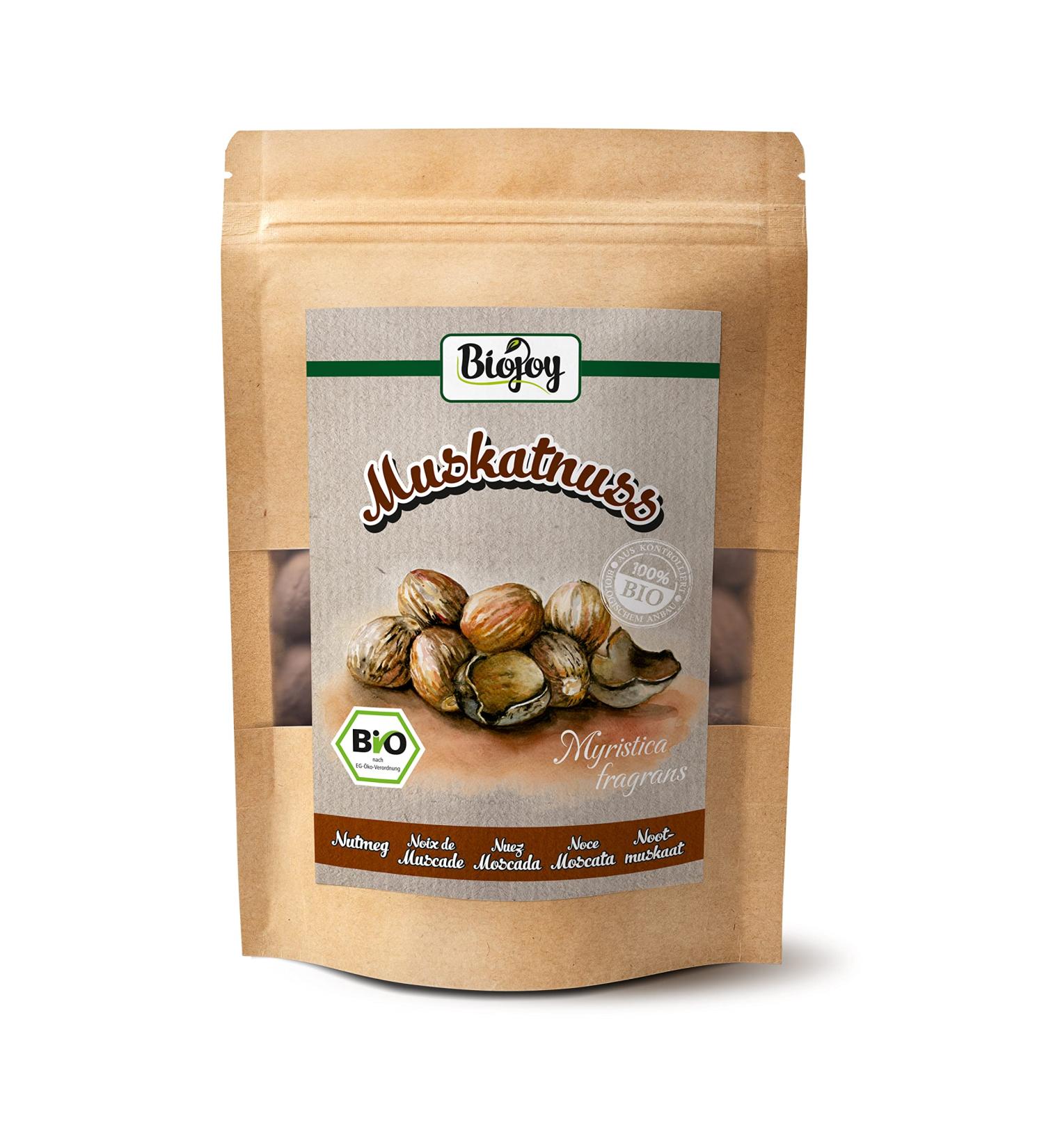 Biojoy Organic nutmeg whole (100g) about 19 pieces (Myristica fragrans) - Buy Online on GoSupps.com