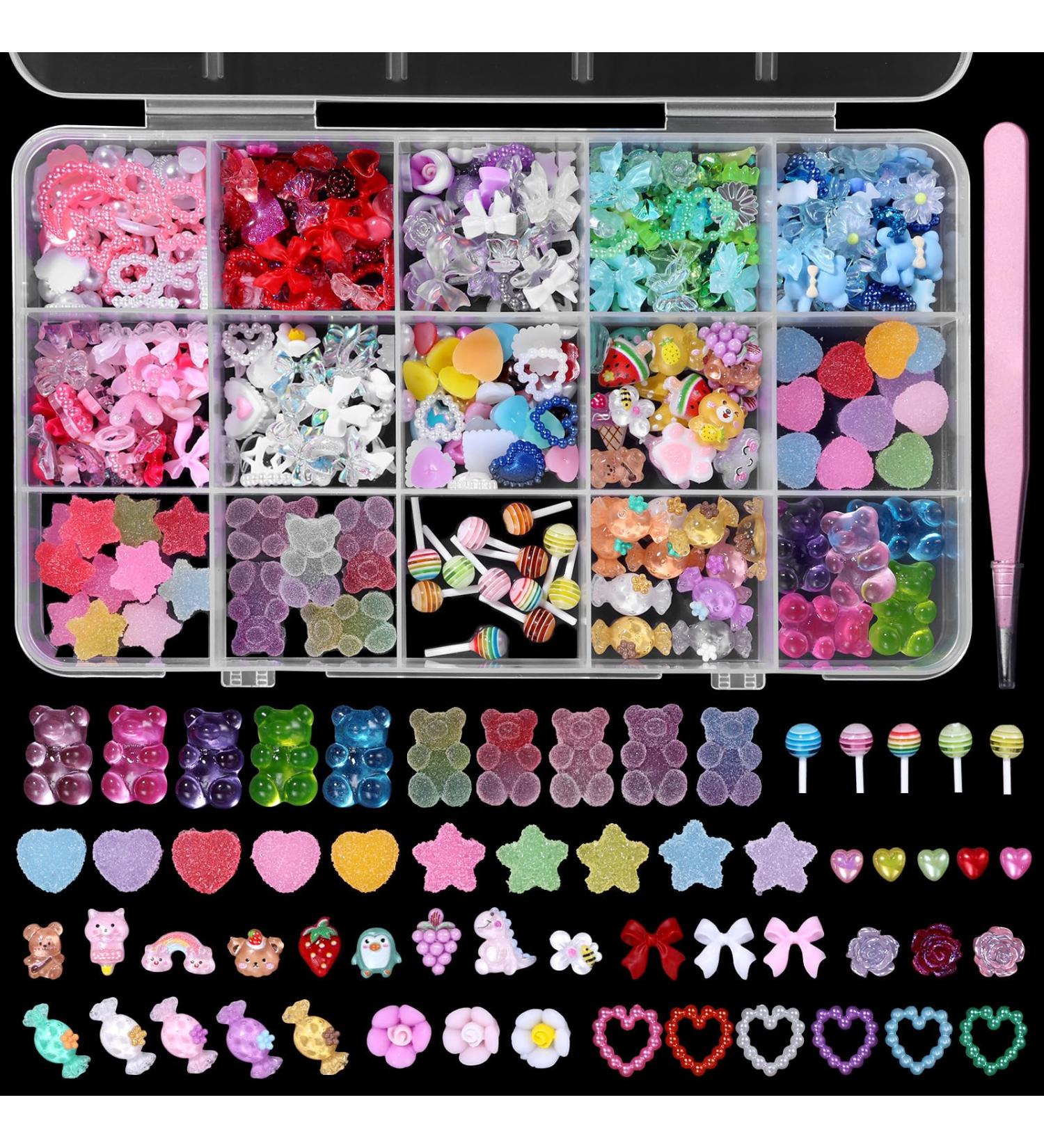 Shop 3D Candy Nail Charms | Lollipop & Gummy Bears Nail Art Decorations in Assorted Colors & Shapes - Buy Online on GoSupps.com