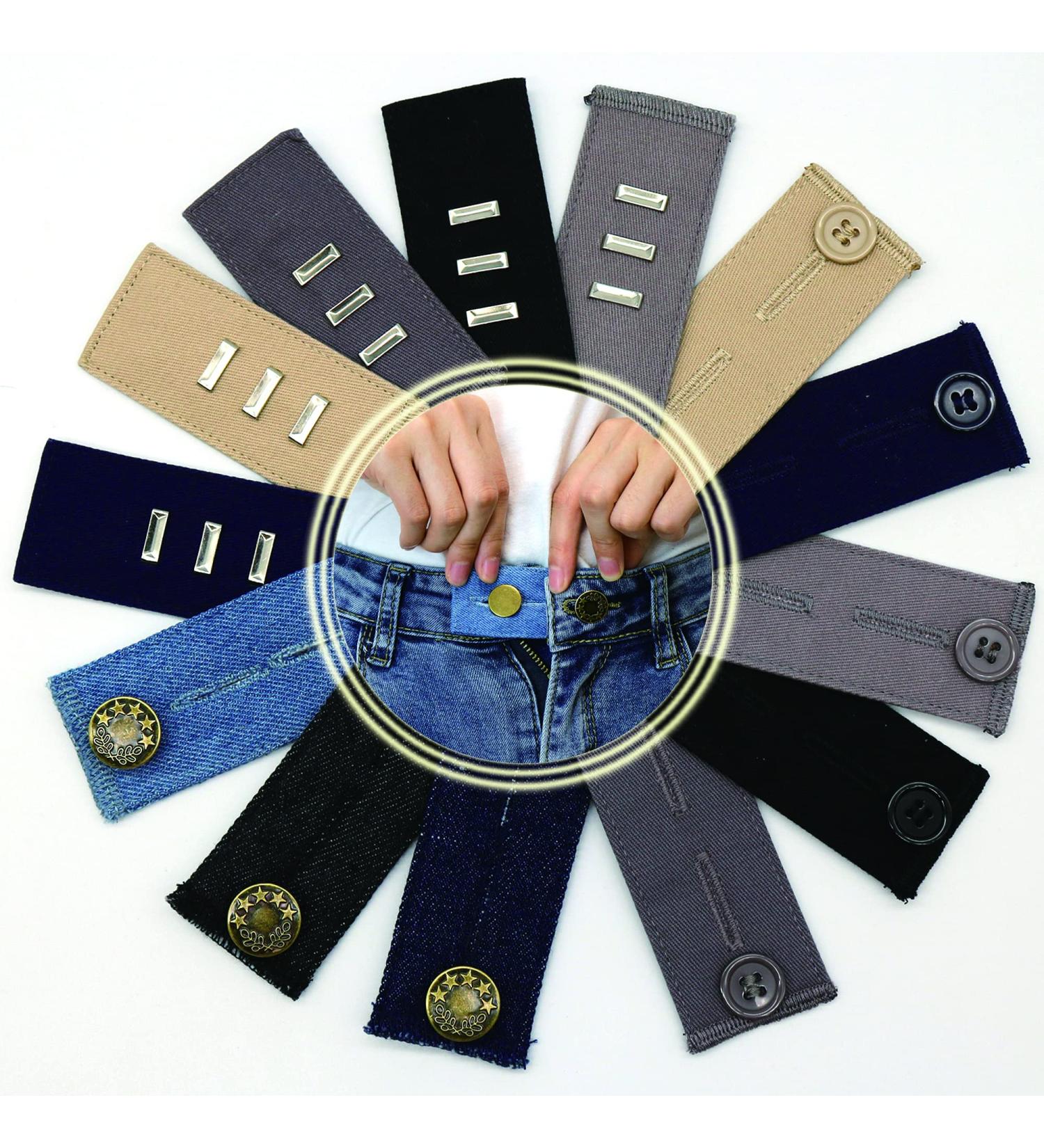 16PCS Jean Button Waistband Extenders - Elastic Trouser Pant Extender Set - Buy Online on GoSupps.com