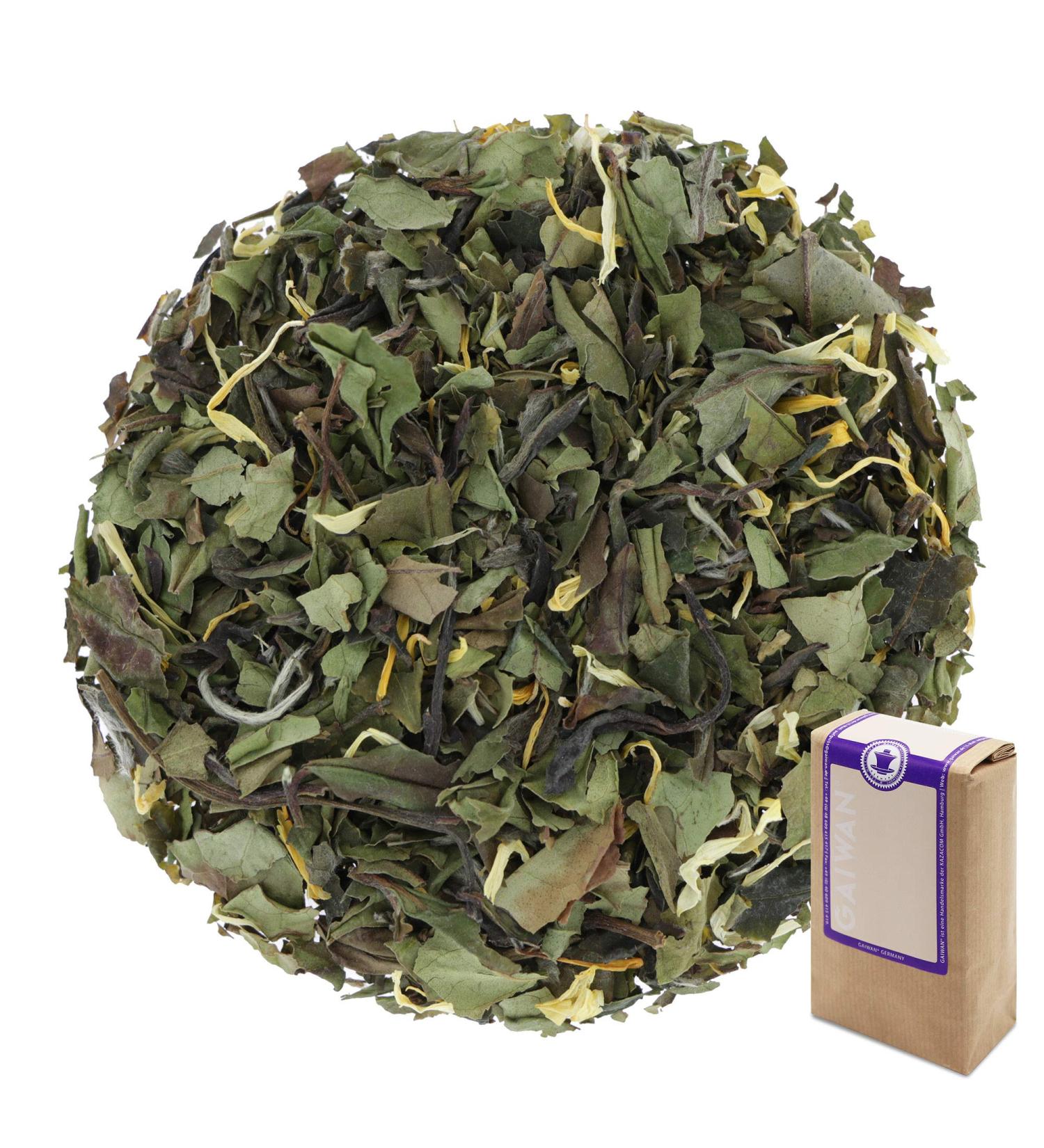 No. 1205: White Tea Loose Leaf "Pai Mu Tan Maracuja" - 1000 g (1 kg 35.3 oz 2.2 lbs) - GAIWAN Germany - bai mu dan White Tea from China Marigold Flowers 1kg - Buy Online on GoSupps.com