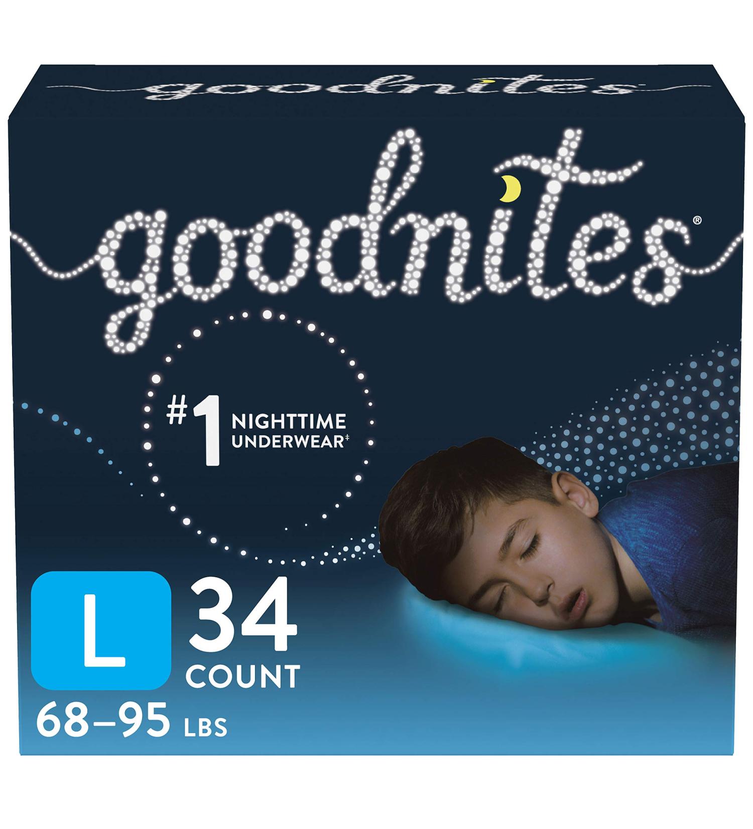 Goodnites Nighttime Bedwetting Underwear Boys' L (68-95 lb.) 34ct - FSA/HSA Eligible Large 34 Count - Buy Online on GoSupps.com