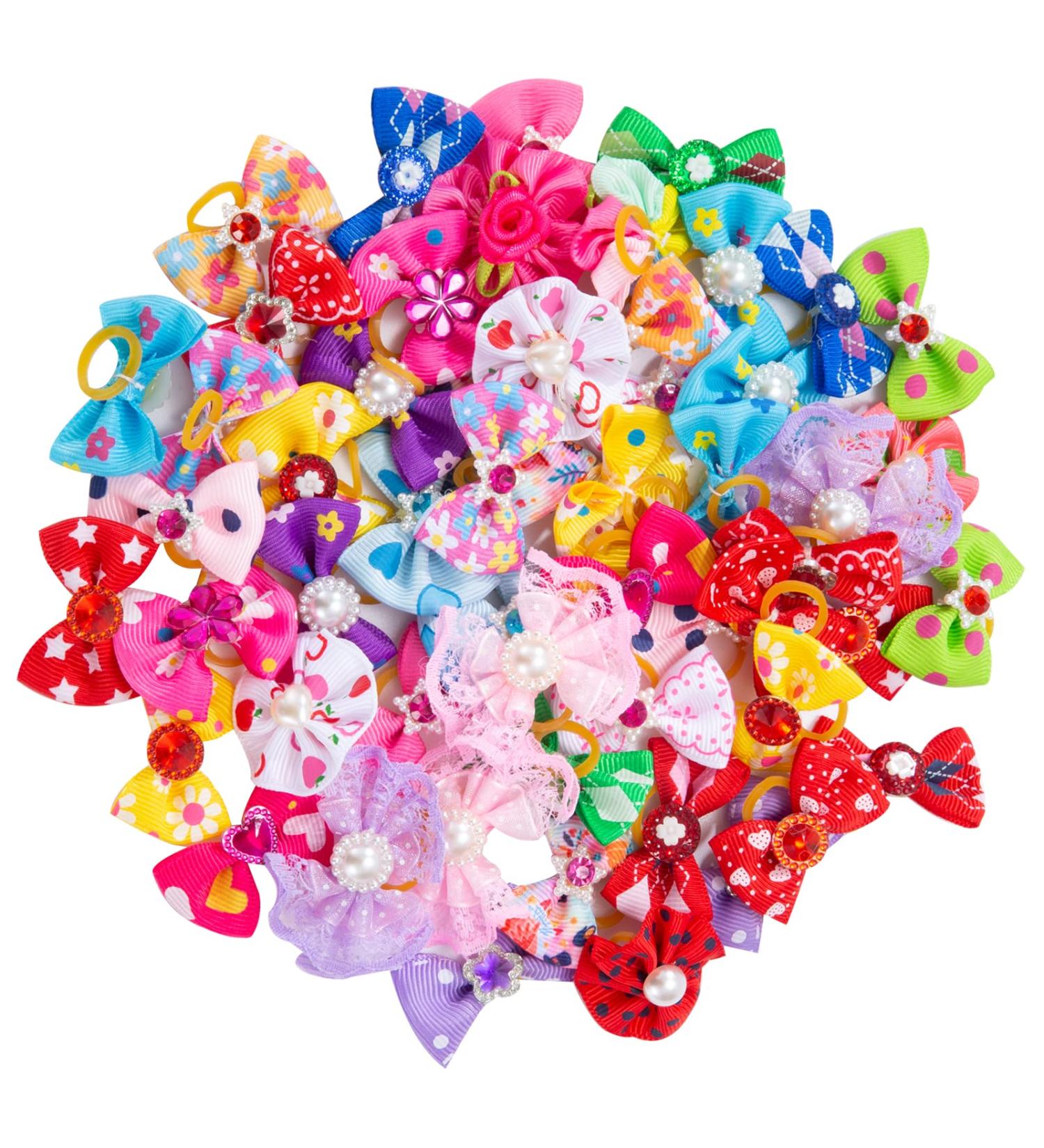 Berkelen 50-Piece Dog Hair Accessories Set Rubber Band Loops & Arches for Long-Haired Pets Perfect for Dogs & Cats - Buy Online on GoSupps.com