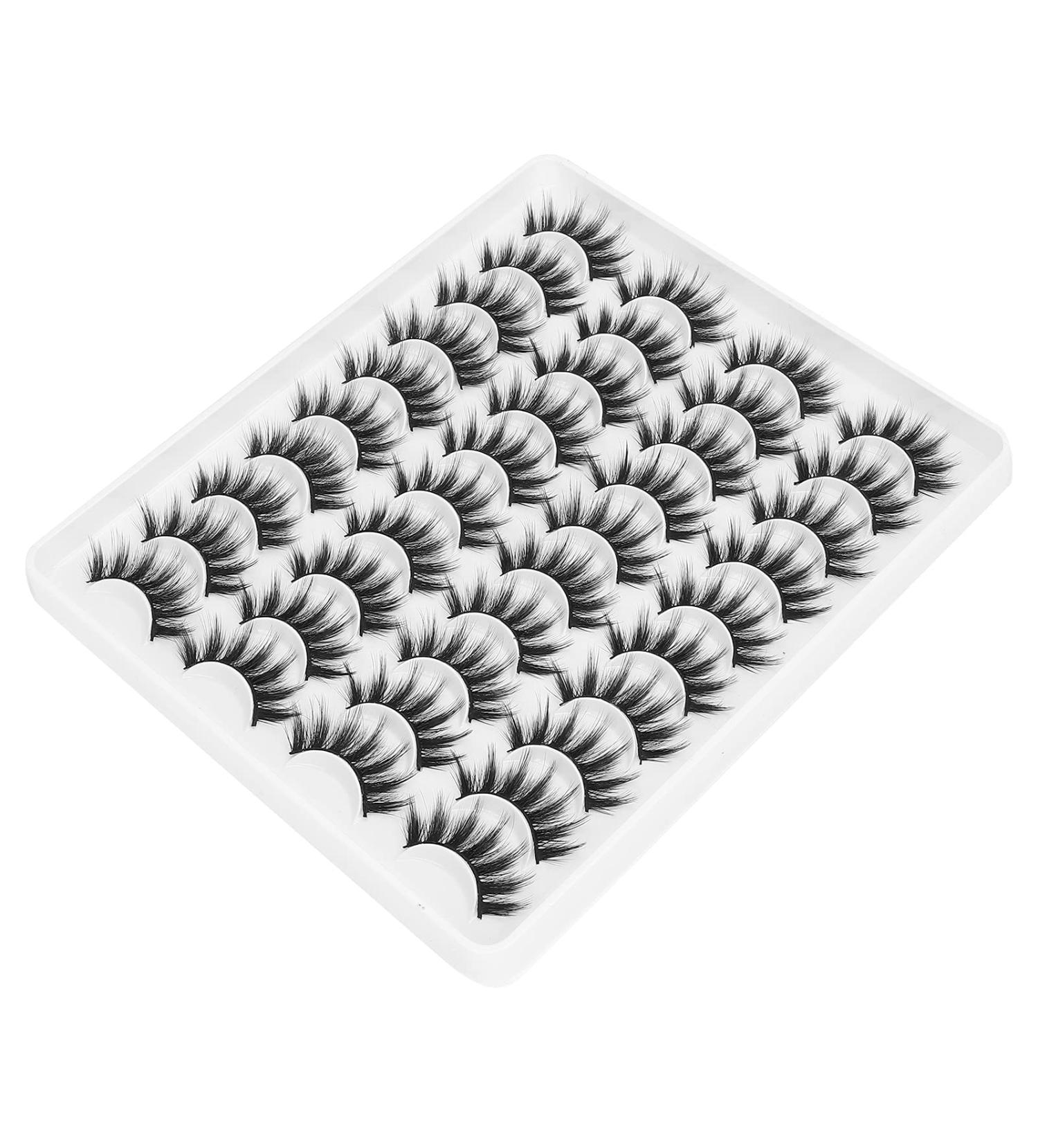 Soft Long Dense False Eyelashes - 20 Pairs for Stunning Eye Makeup | Shop Internationally - Buy Online on GoSupps.com